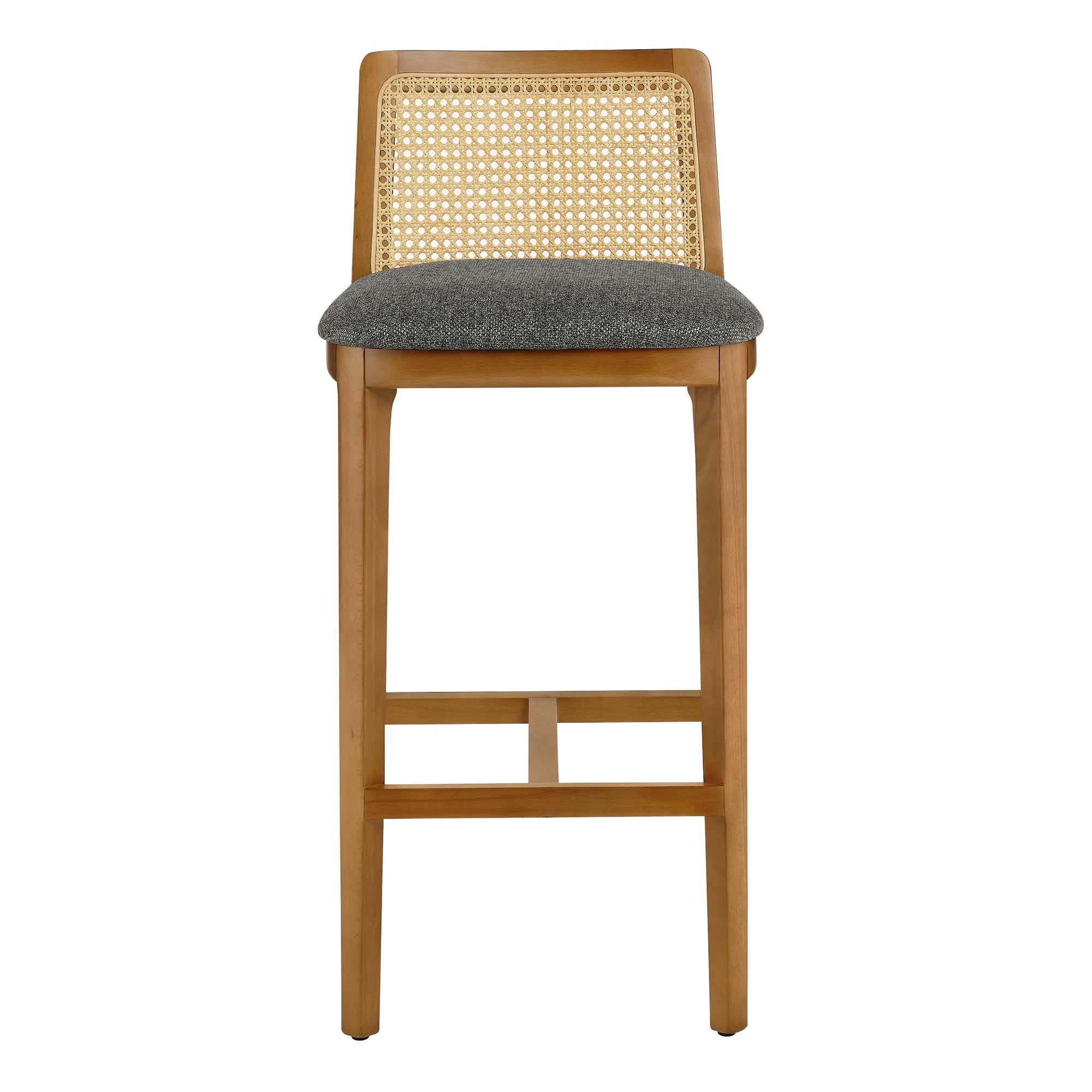 Monarch Wood and Rattan Bar Stool