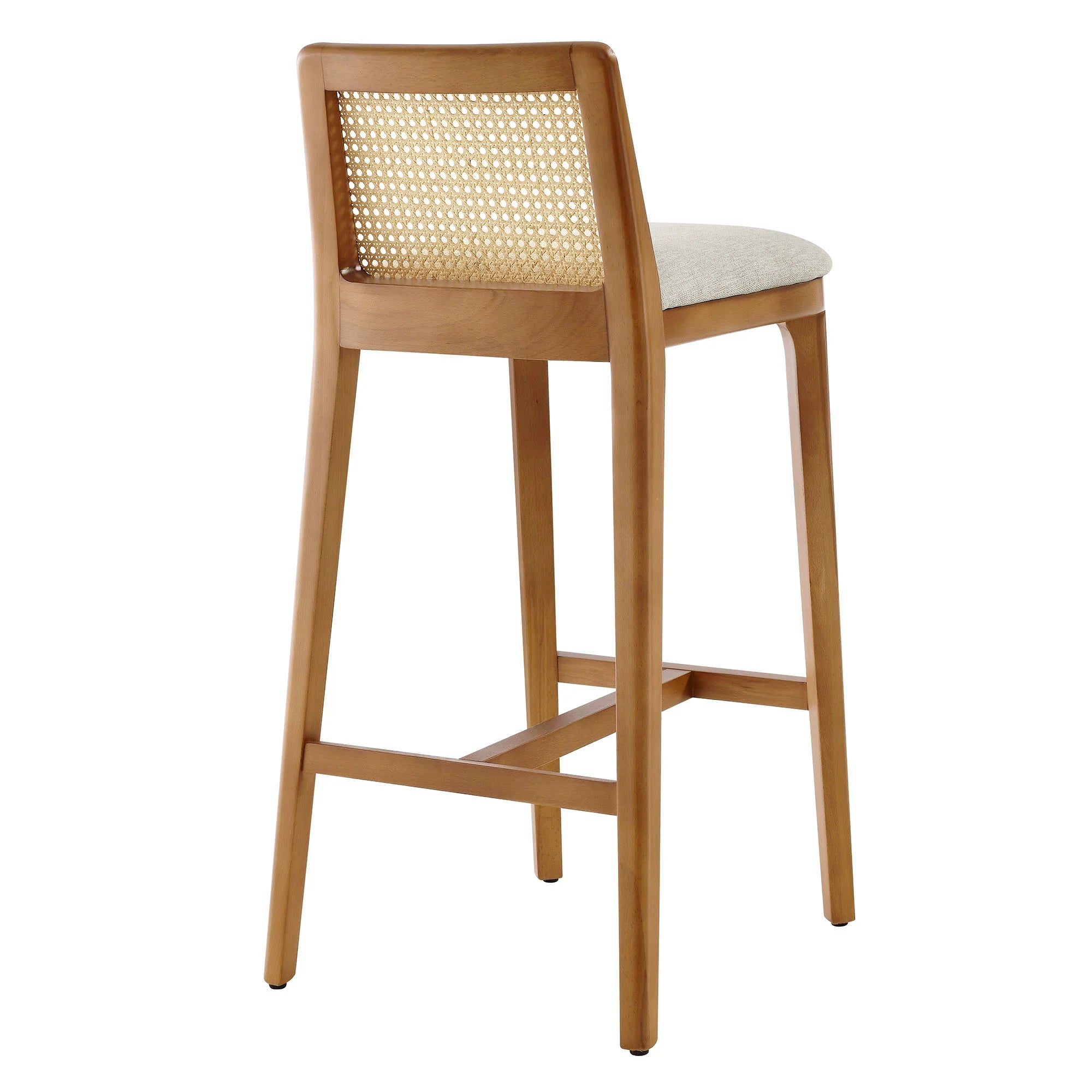 Monarch Wood and Rattan Bar Stool