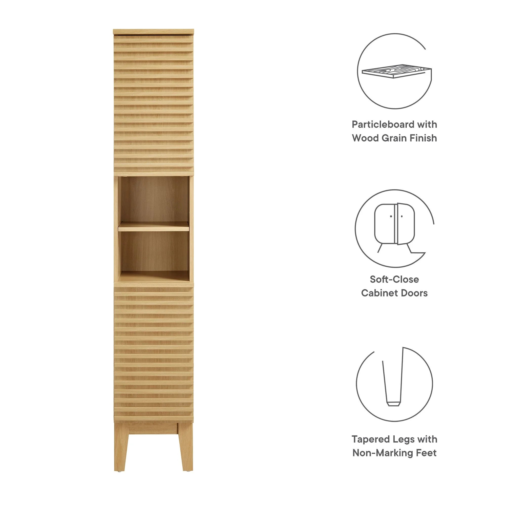 Meuble de rangement de salle de bain haut et étroit Render