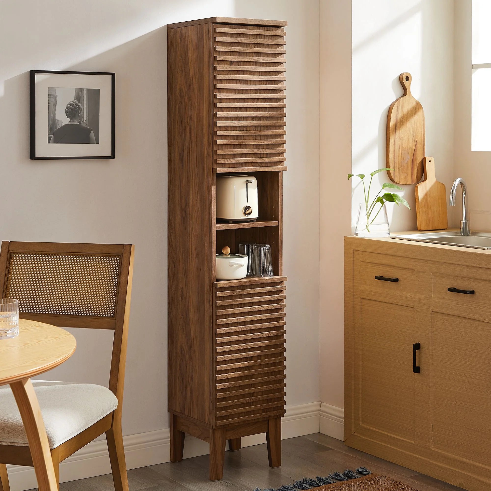 Render Tall Narrow Bathroom Storage Cabinet