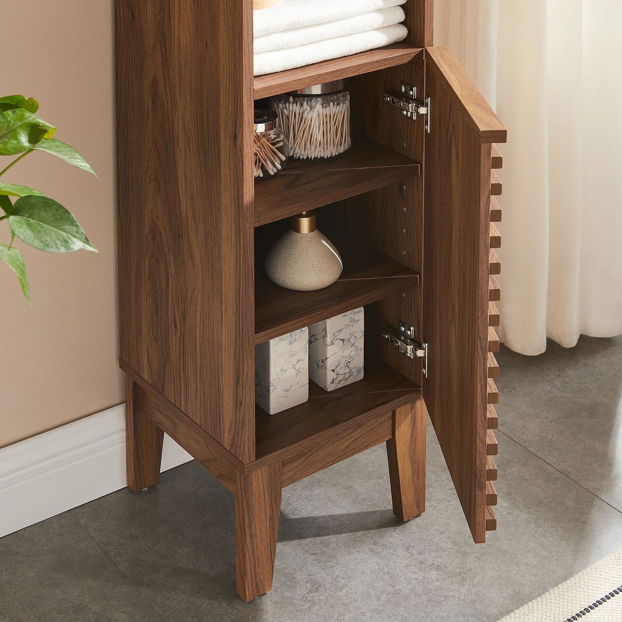 Render Tall Narrow Bathroom Storage Cabinet