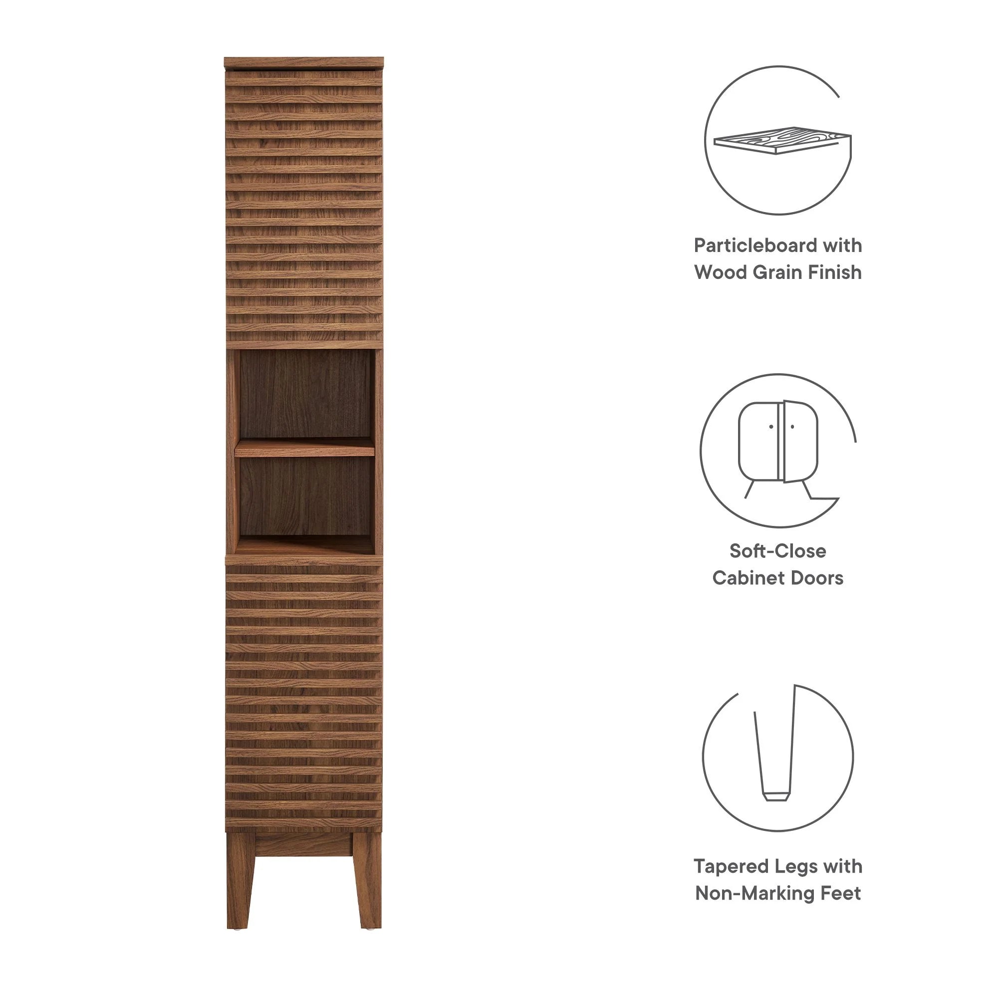 Meuble de rangement de salle de bain haut et étroit Render