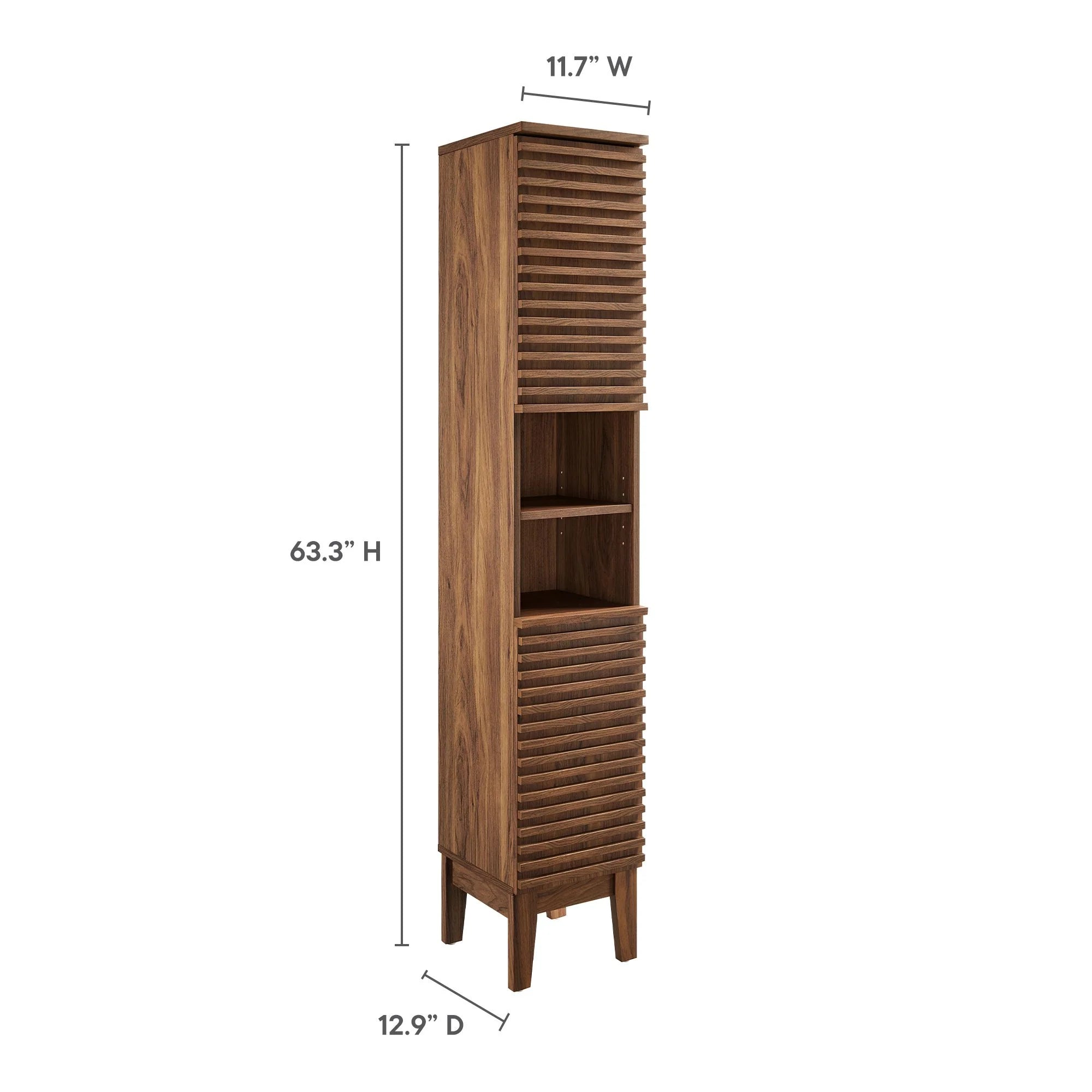 Meuble de rangement de salle de bain haut et étroit Render