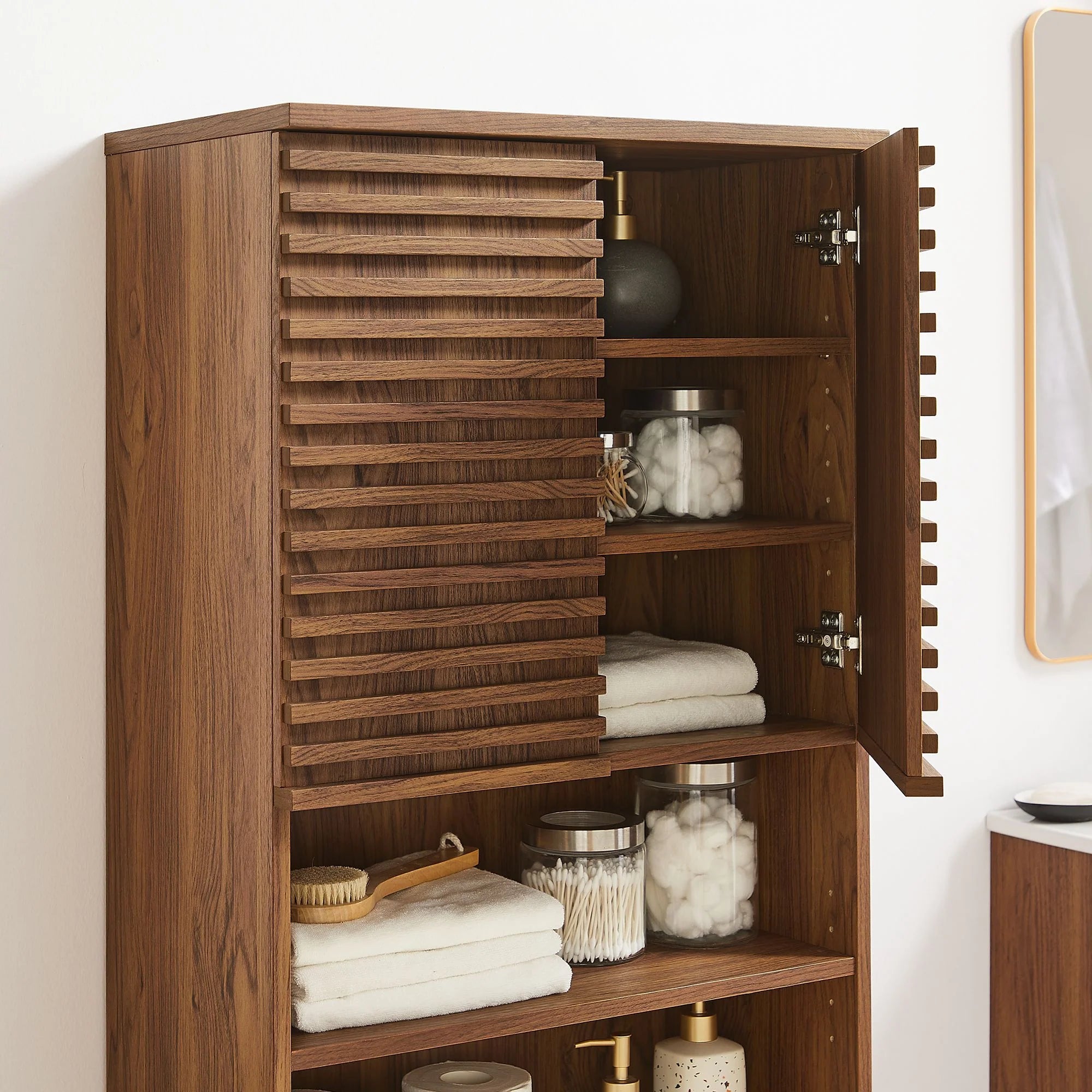 Render Tall Bathroom Storage Cabinet