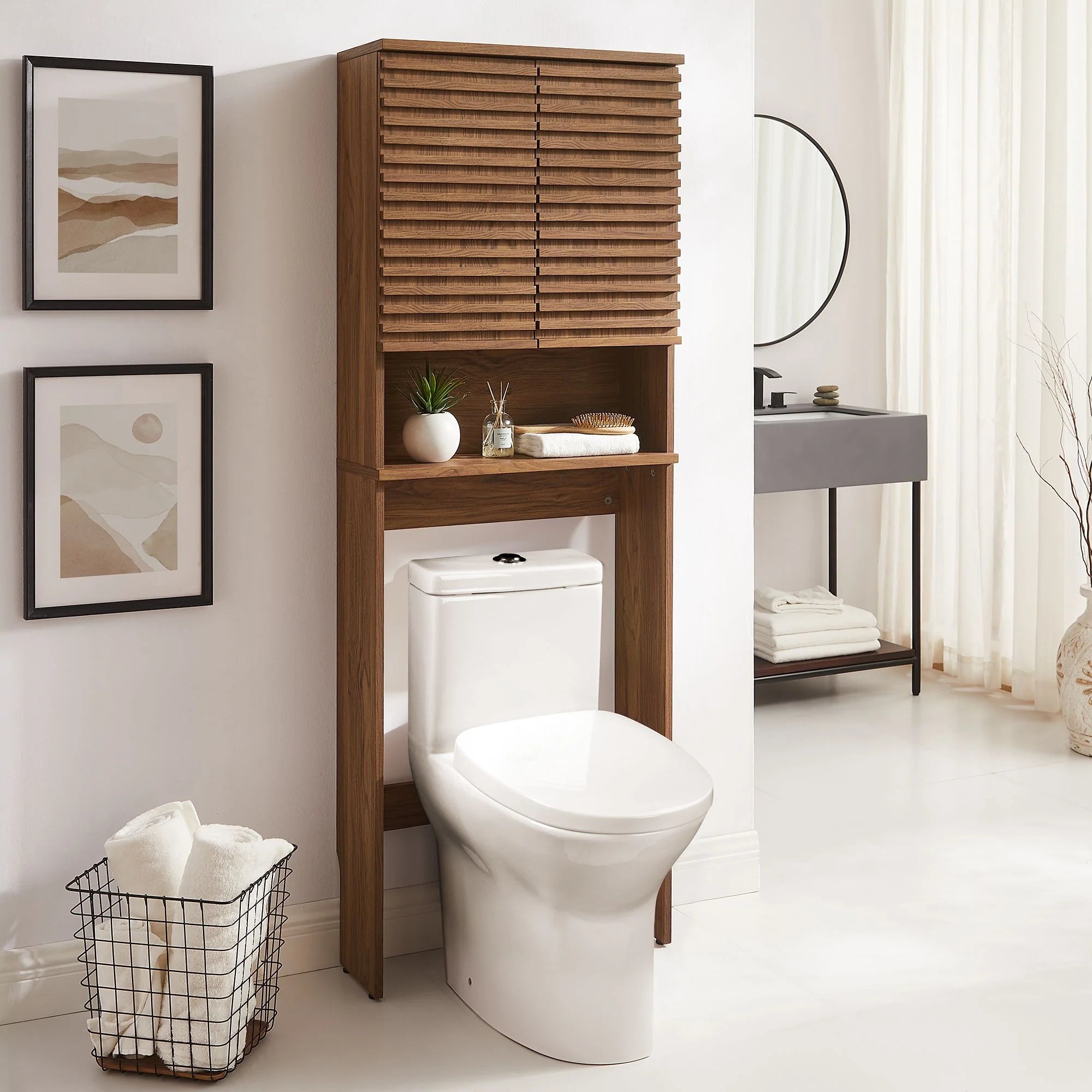 Render Over the Toilet Bathroom Storage Cabinet