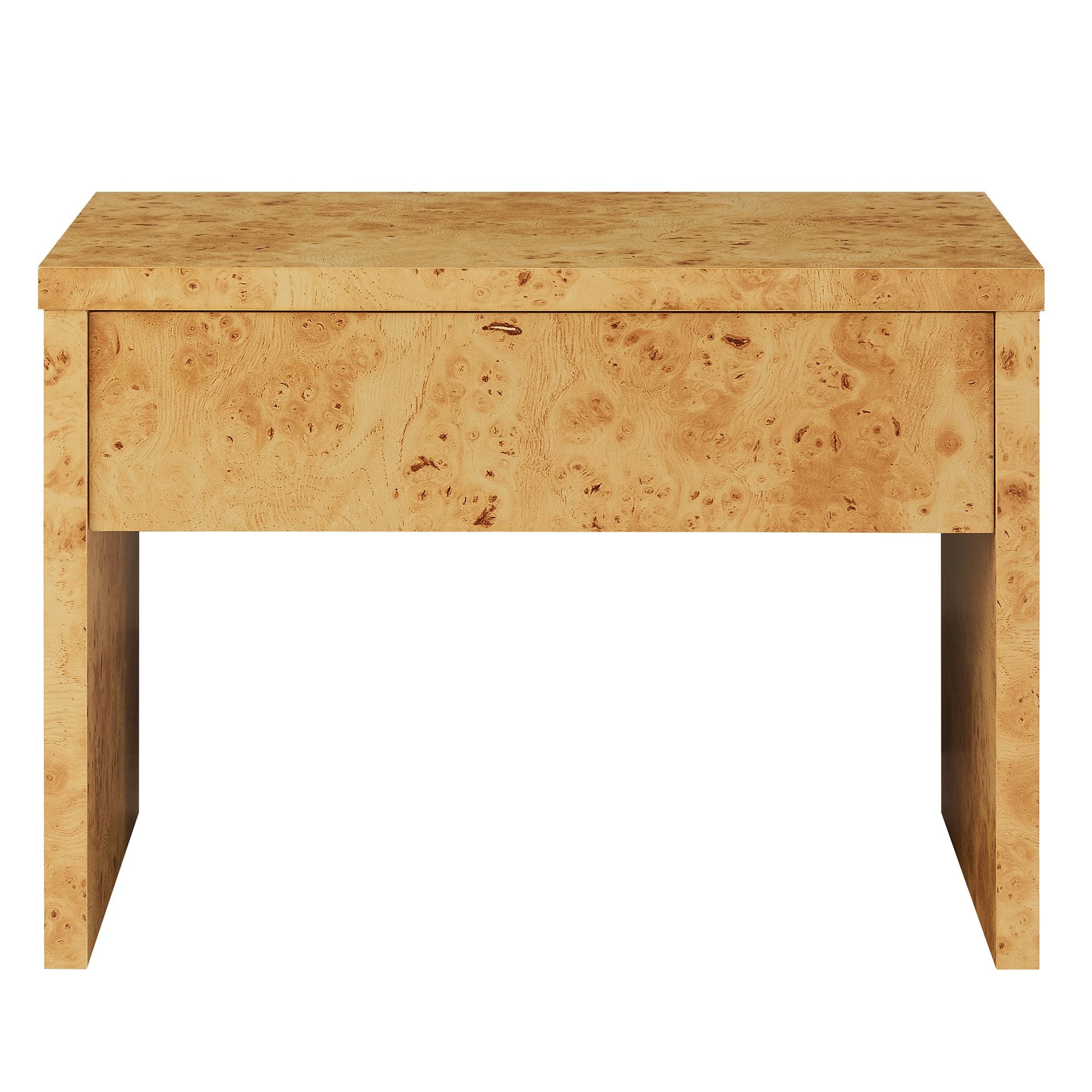 Hudson 1-Drawer Burl Wood Nightstand