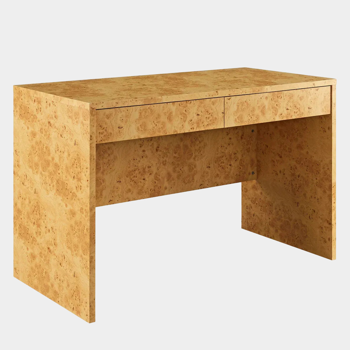 Hudson 2-Drawer Burl Wood Desk