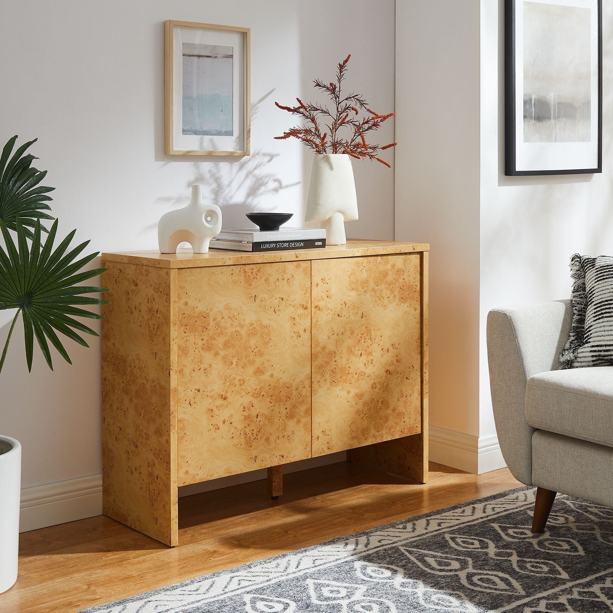 Hudson 40" Burl Wood Sideboard