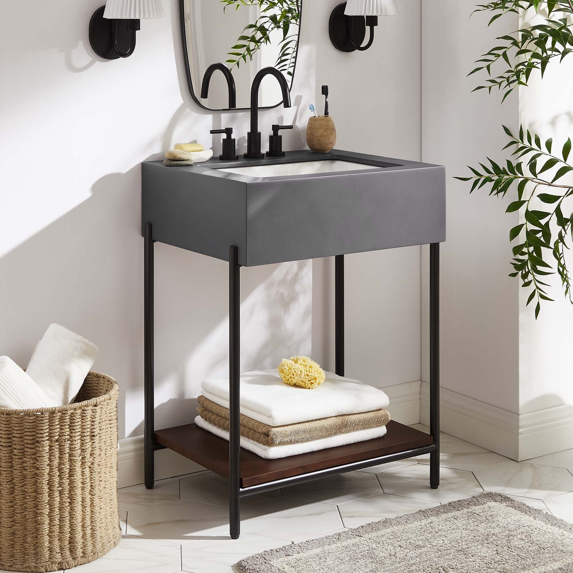 Etch Bathroom Vanity with Sink