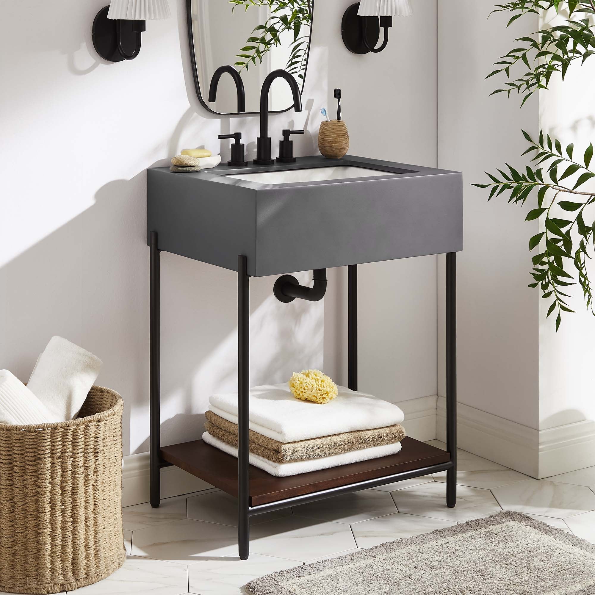 Etch Bathroom Vanity with Sink