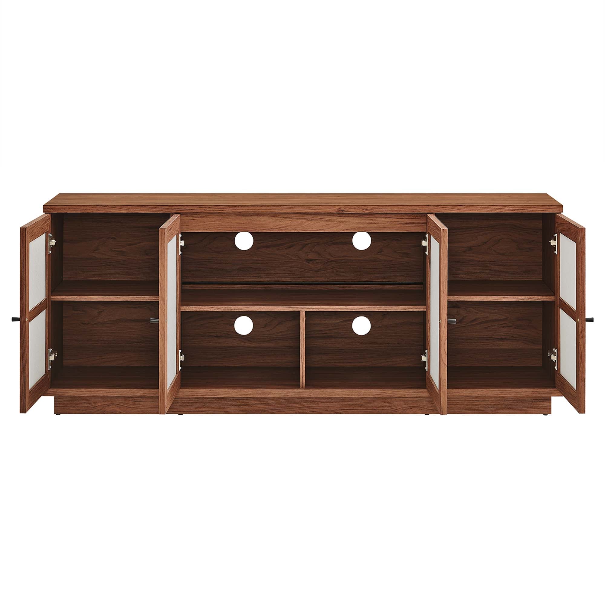 Capri 63" Wood Grain TV Console in Walnut