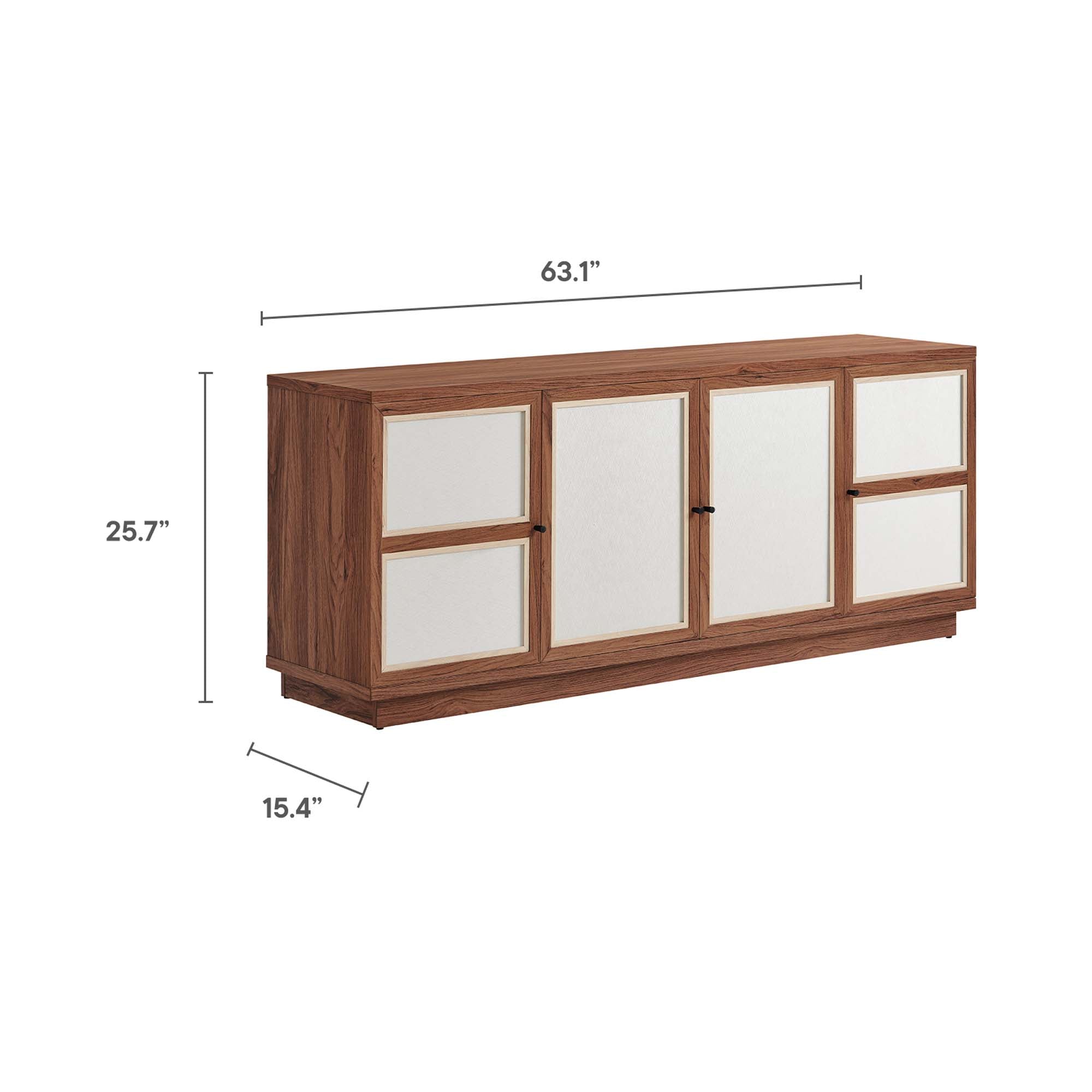 Capri 63" Wood Grain TV Console in Walnut