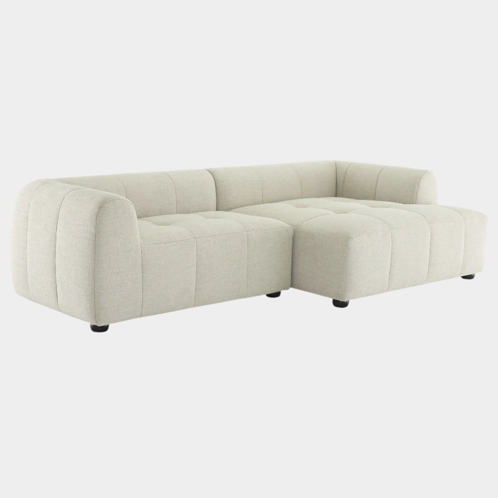 Liana Right-Facing Upholstered Fabric Modular Sofa with Chaise