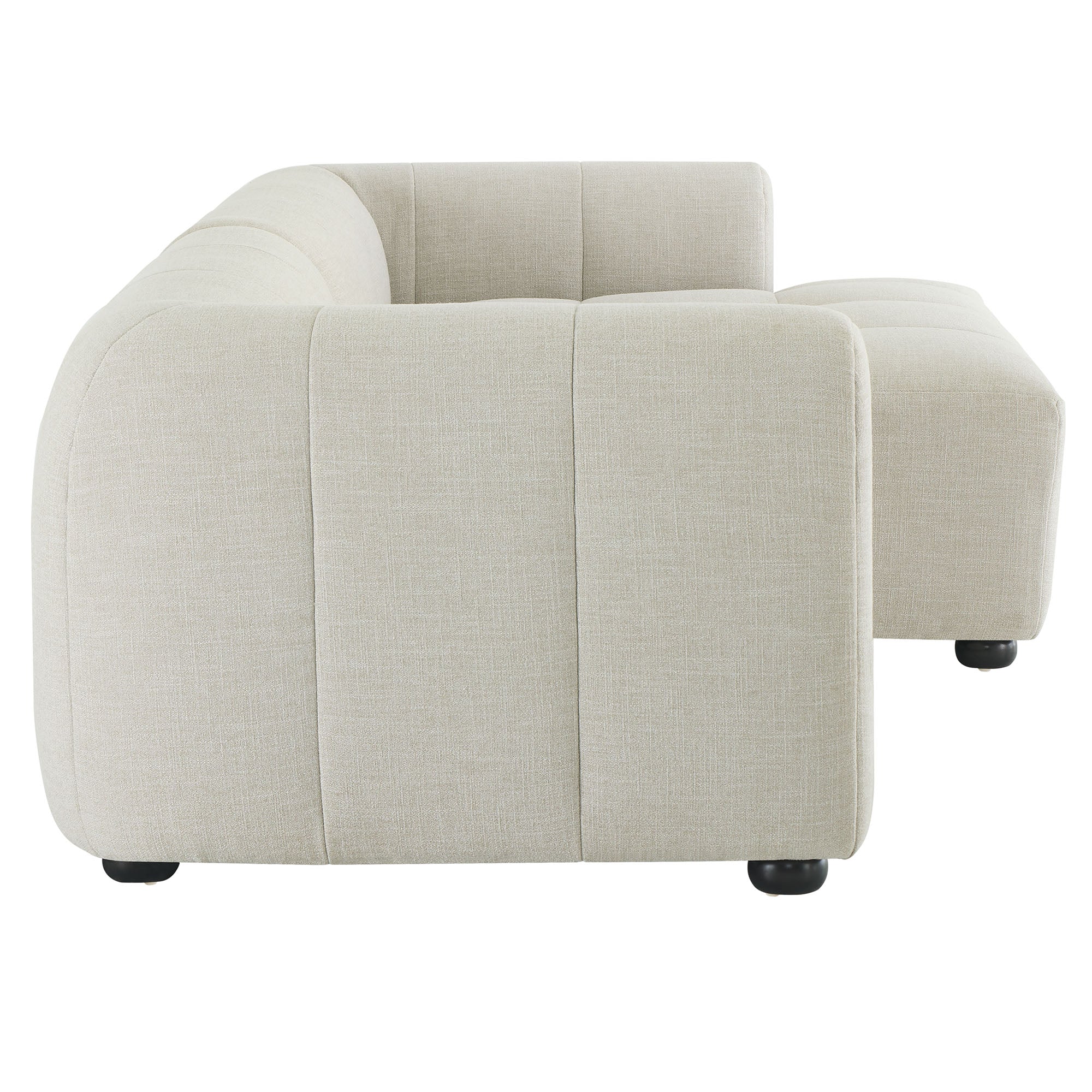 Liana Right-Facing Upholstered Fabric Modular Sofa with Chaise