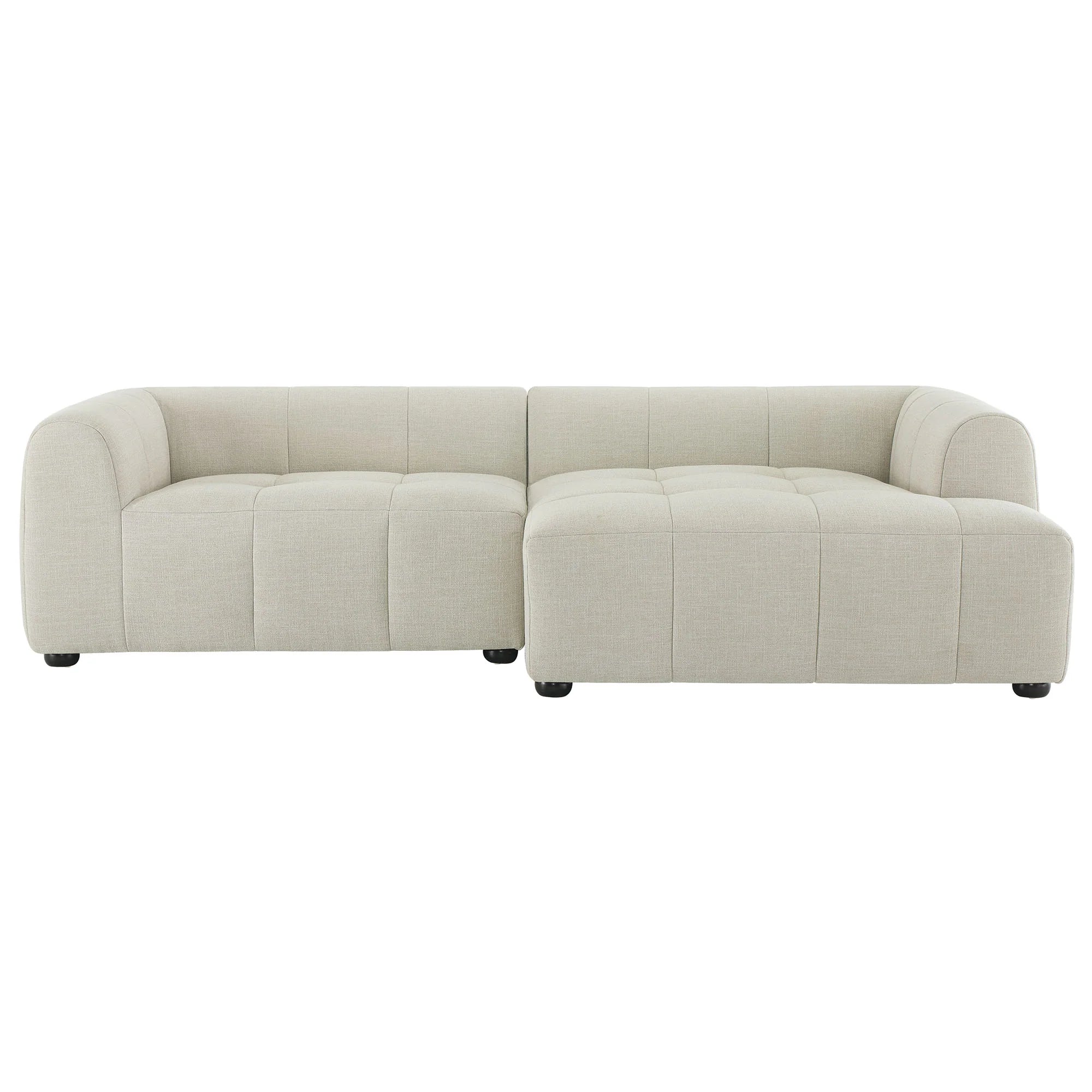 Liana Right-Facing Upholstered Fabric Modular Sofa with Chaise