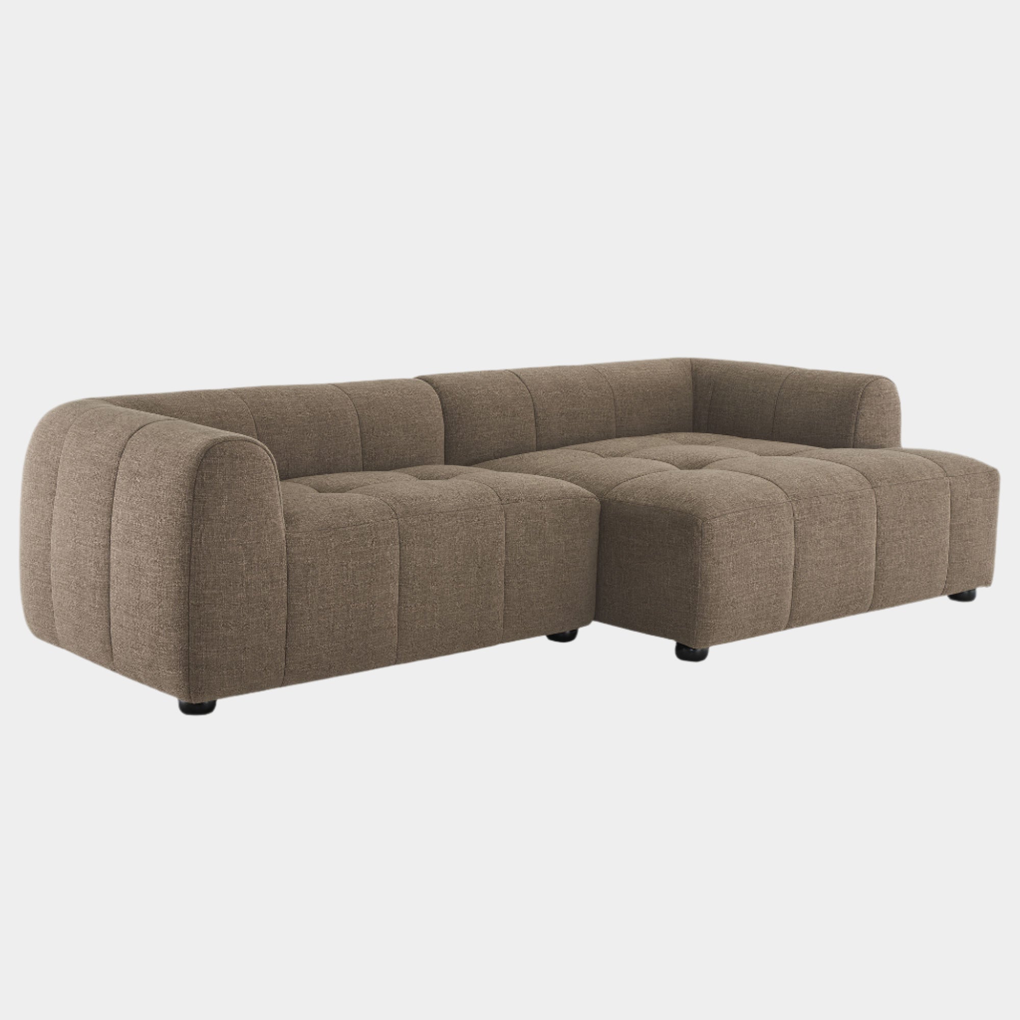 Liana Right-Facing Upholstered Fabric Modular Sofa with Chaise