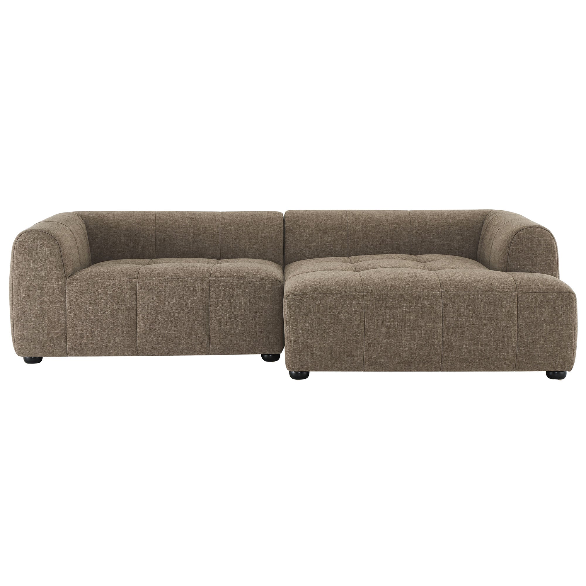 Liana Right-Facing Upholstered Fabric Modular Sofa with Chaise