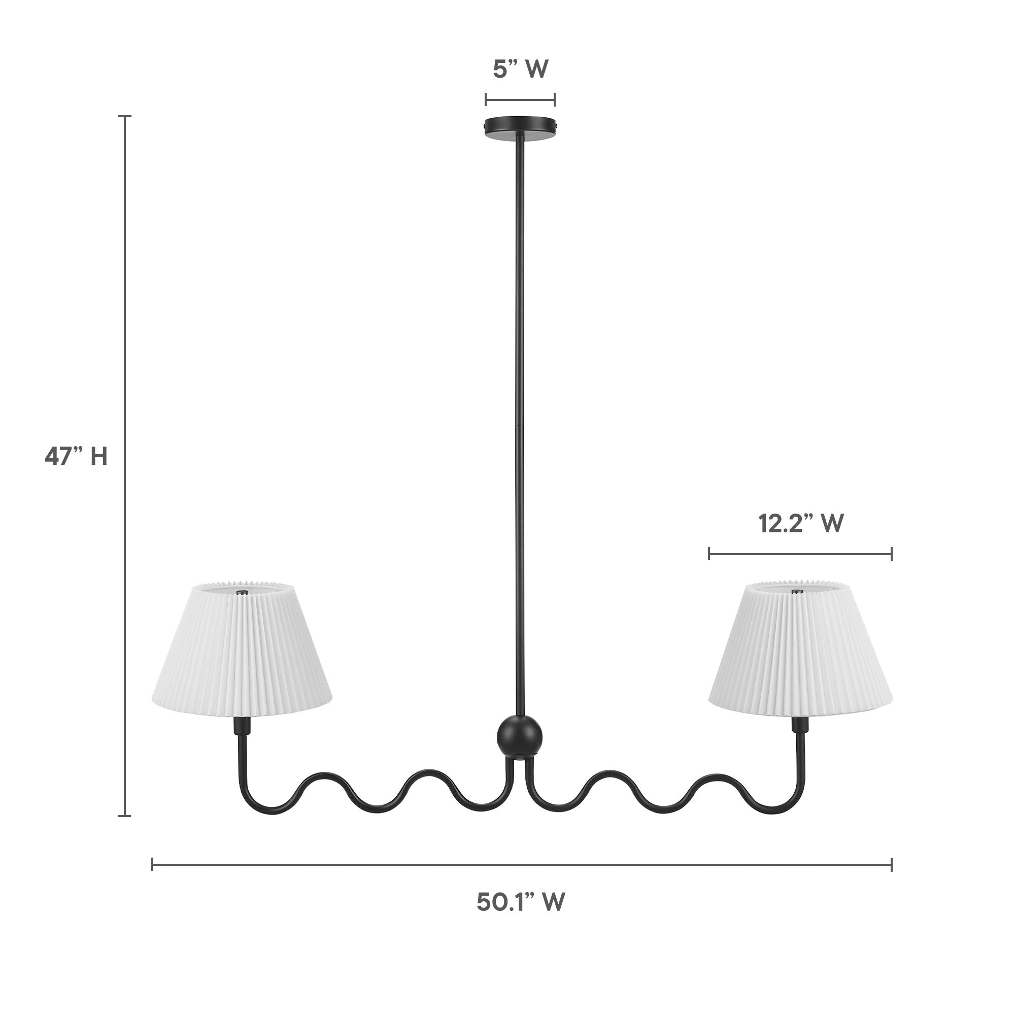 Wave Squiggle 2-Arm Pendant Light