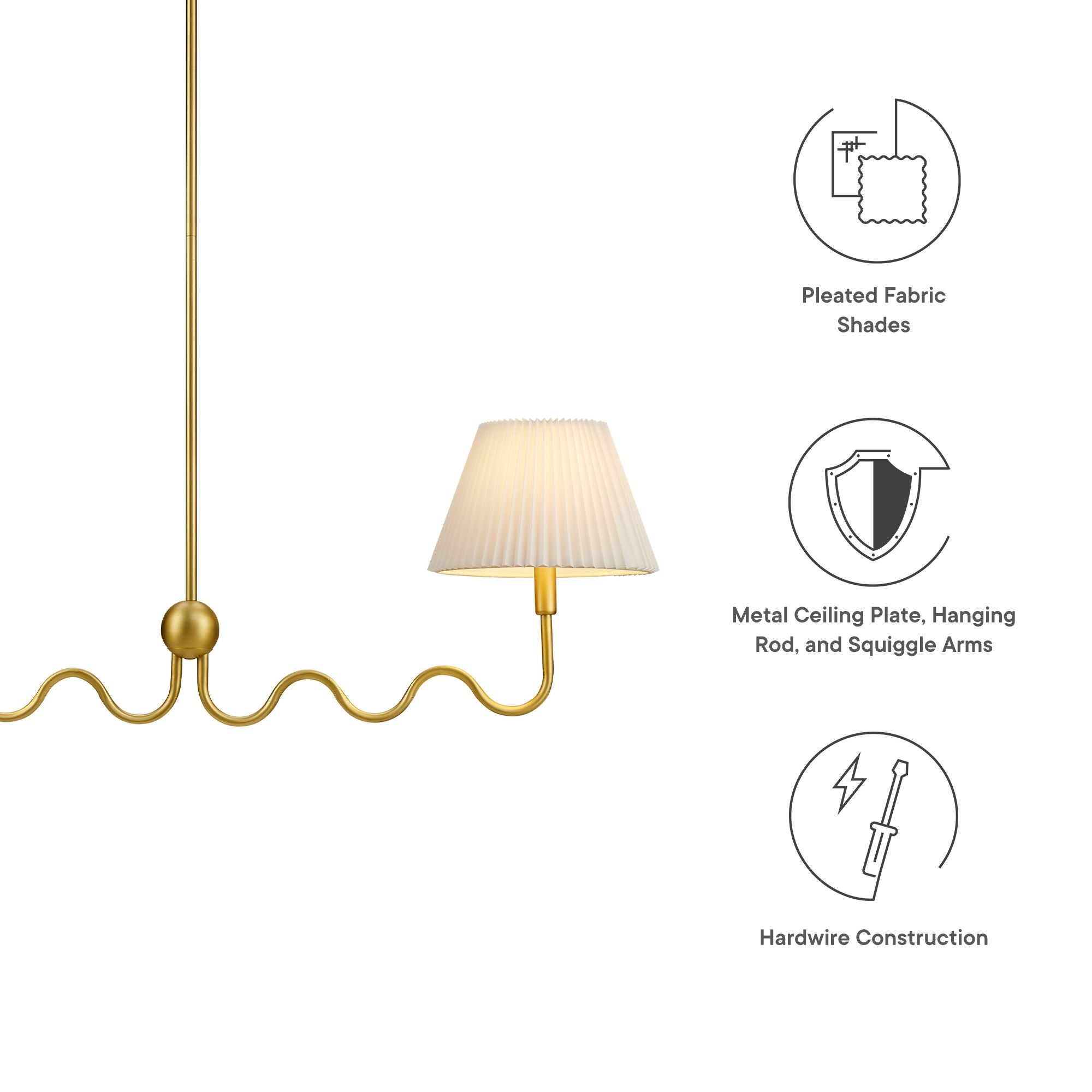 Wave Squiggle 2-Arm Pendant Light