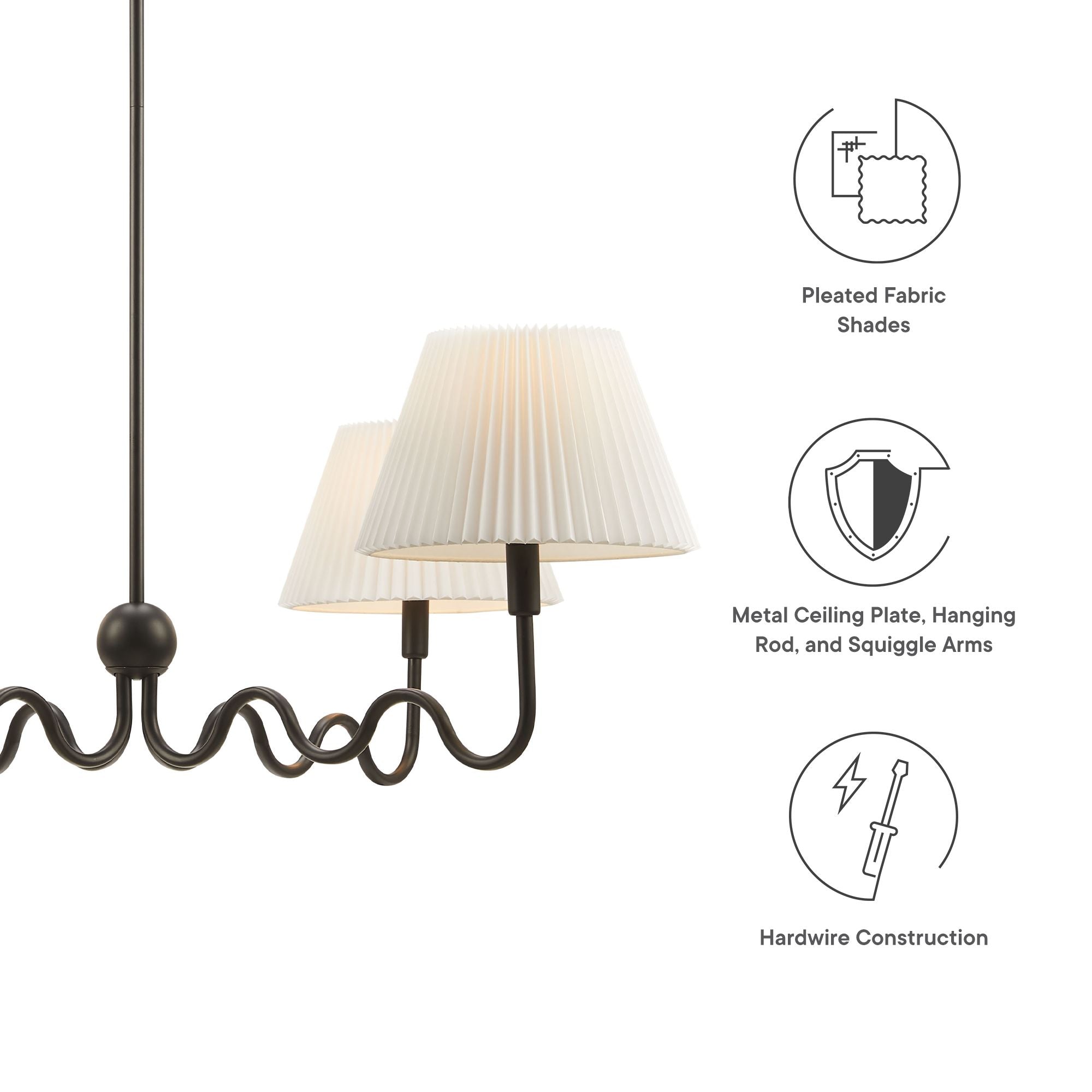 Wave Squiggle 4-Arm Pendant Light