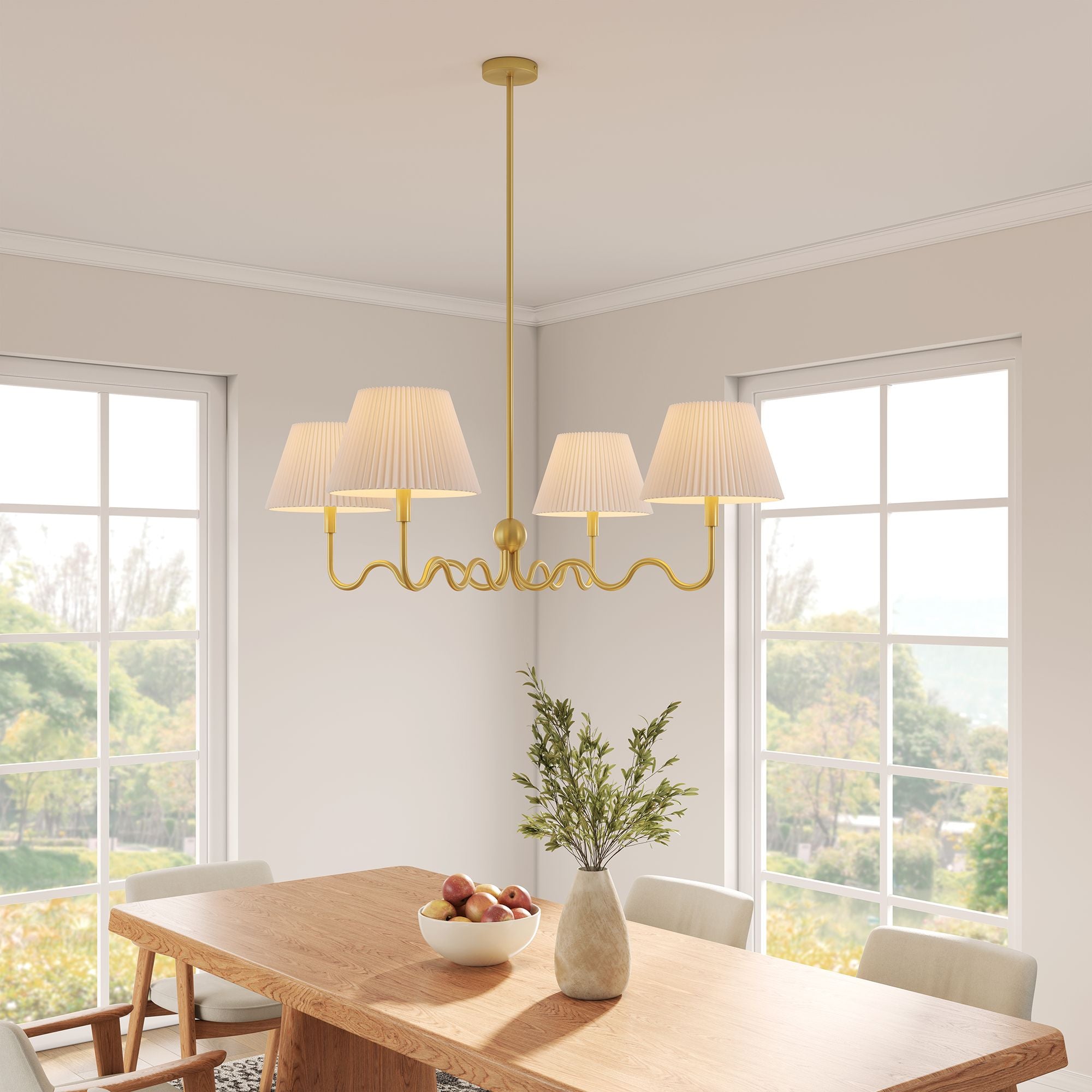 Wave Squiggle 4-Arm Pendant Light