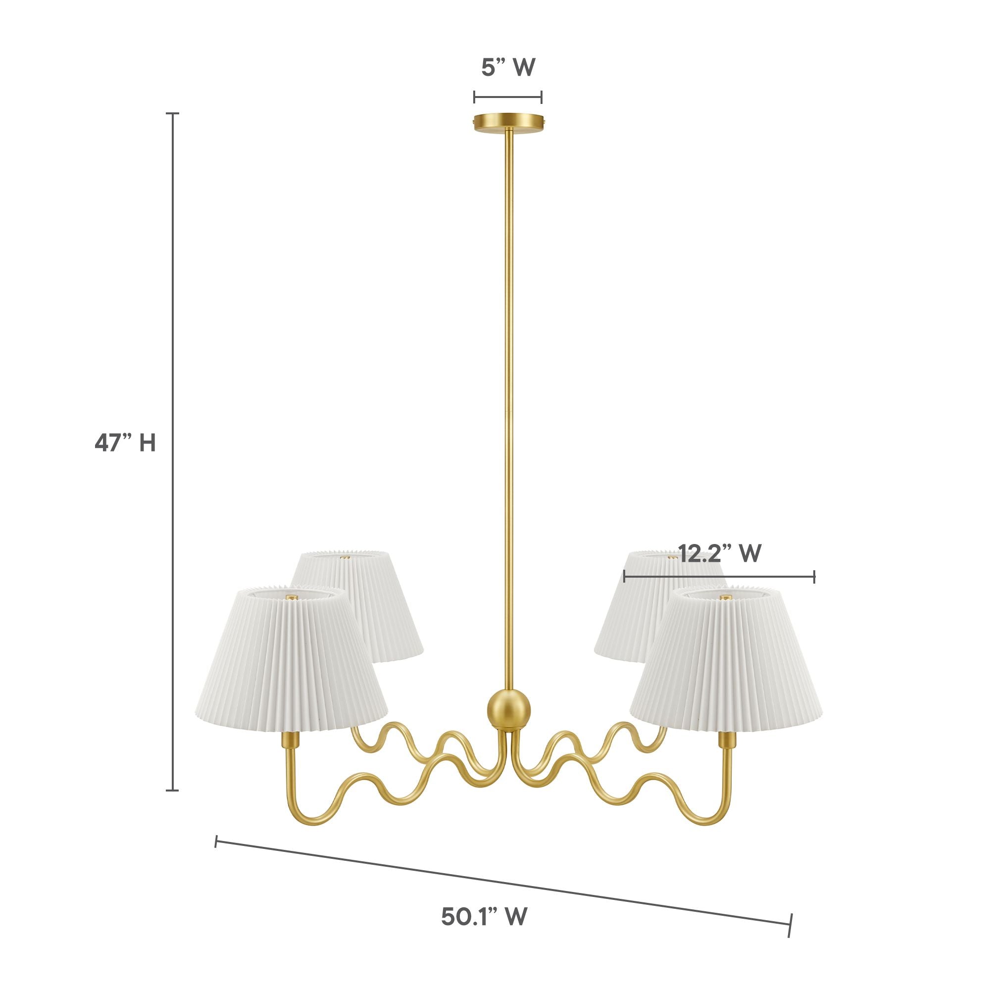 Wave Squiggle 4-Arm Pendant Light