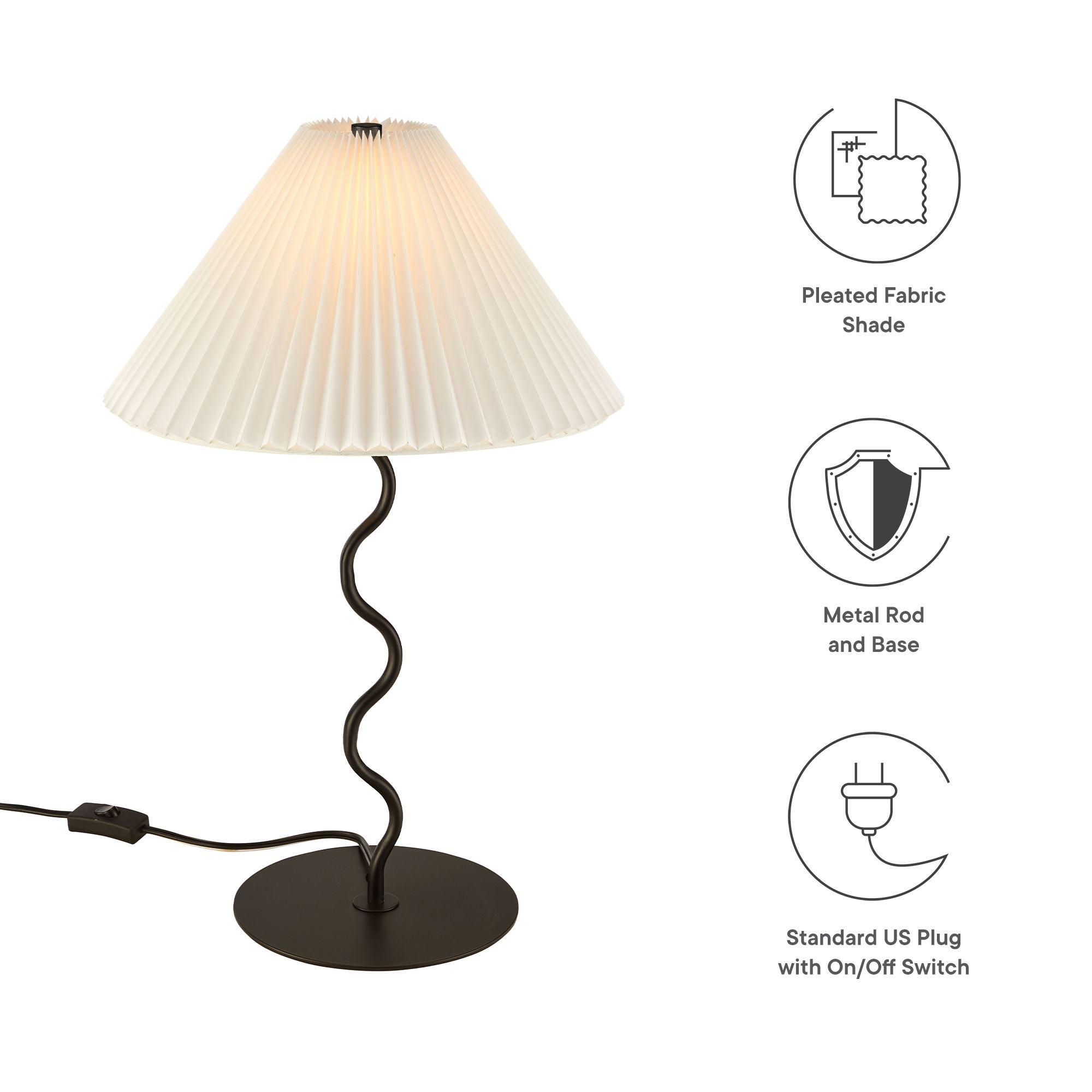 Wave Squiggle Table Lamp in Black