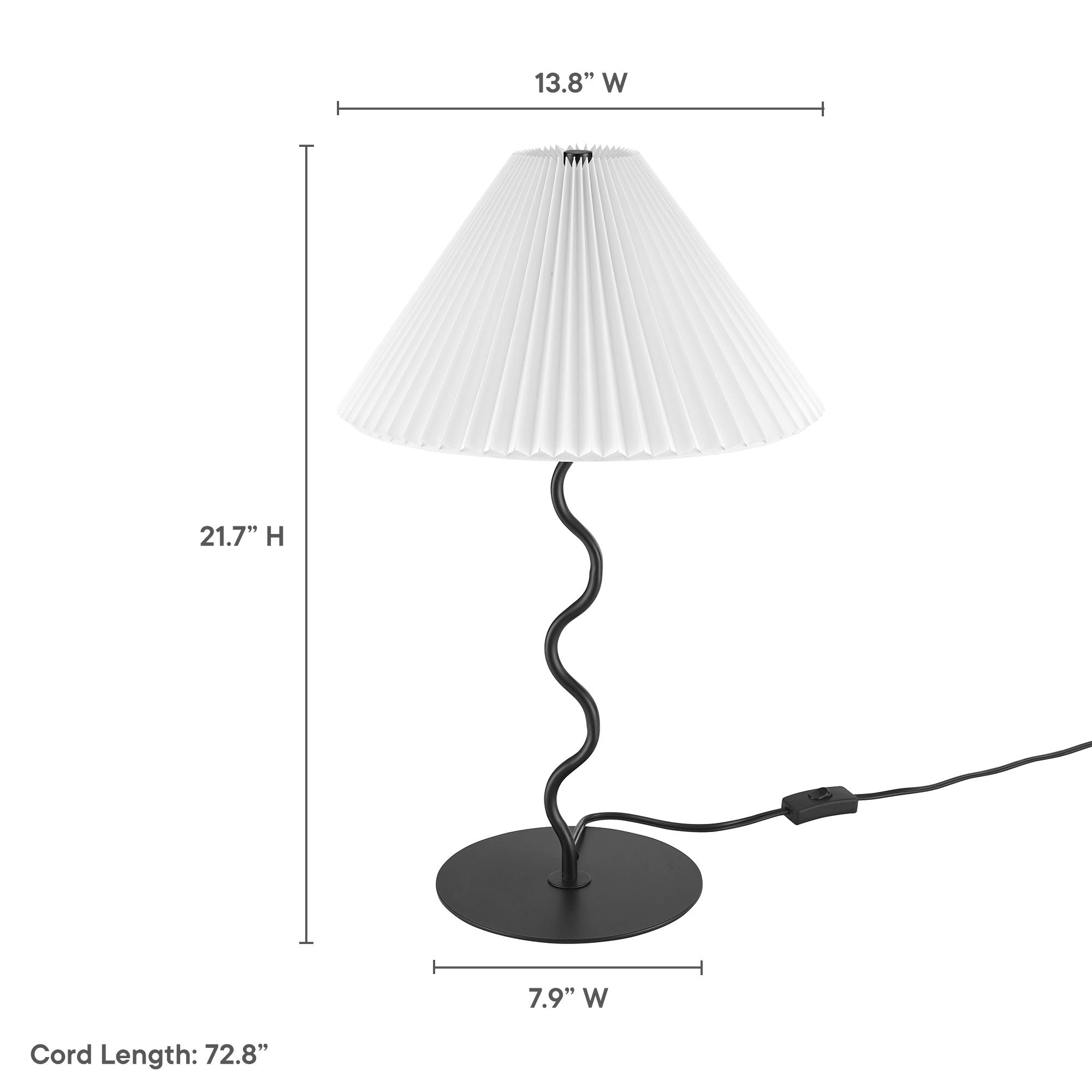 Wave Squiggle Table Lamp in Black