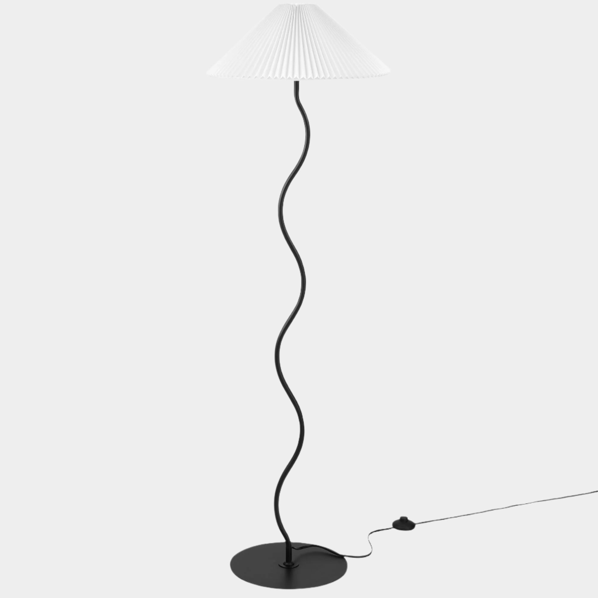 Lampadaire Wave Squiggle en noir