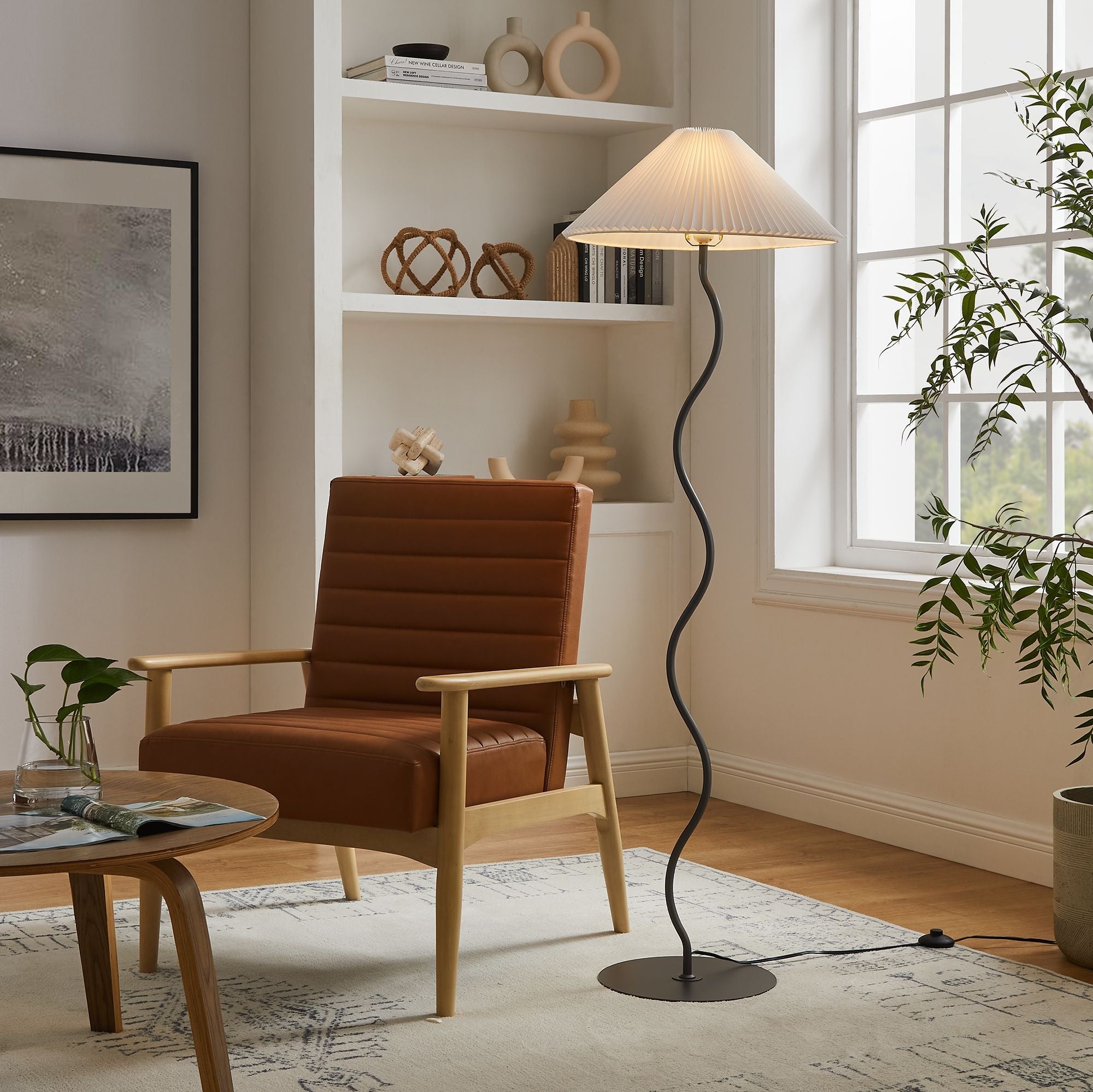 Wave Squiggle Floor Lamp in Black