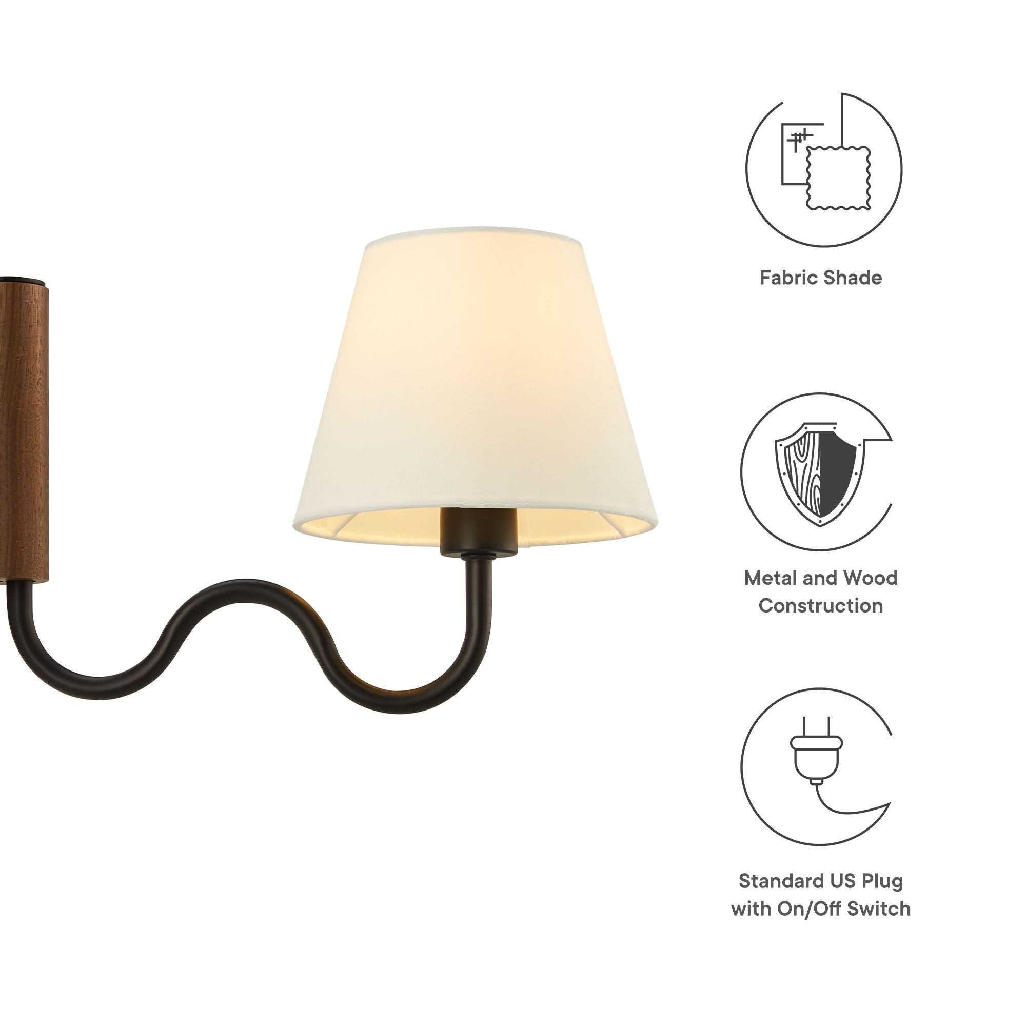 Sunlit Squiggle Arm Wall Sconce