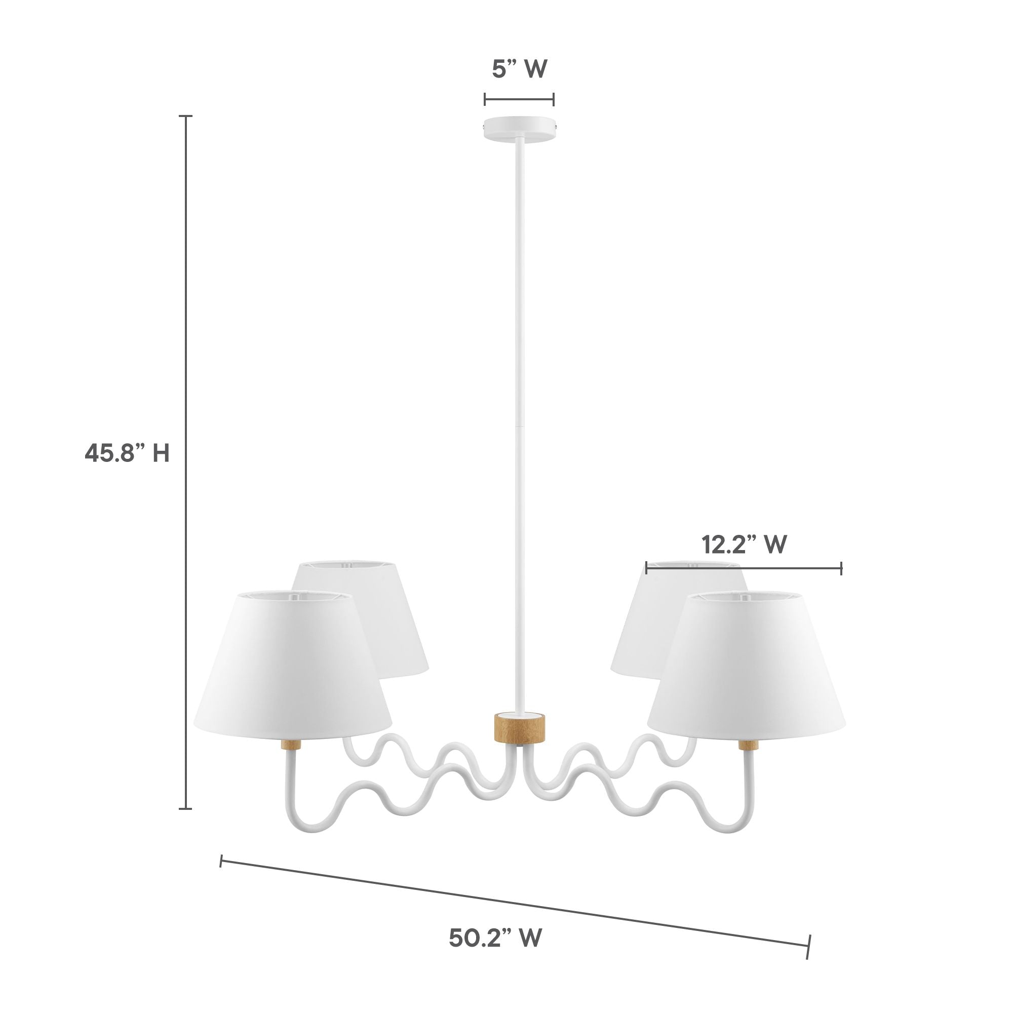 Lampe suspendue à 4 bras Sunlit Squiggle