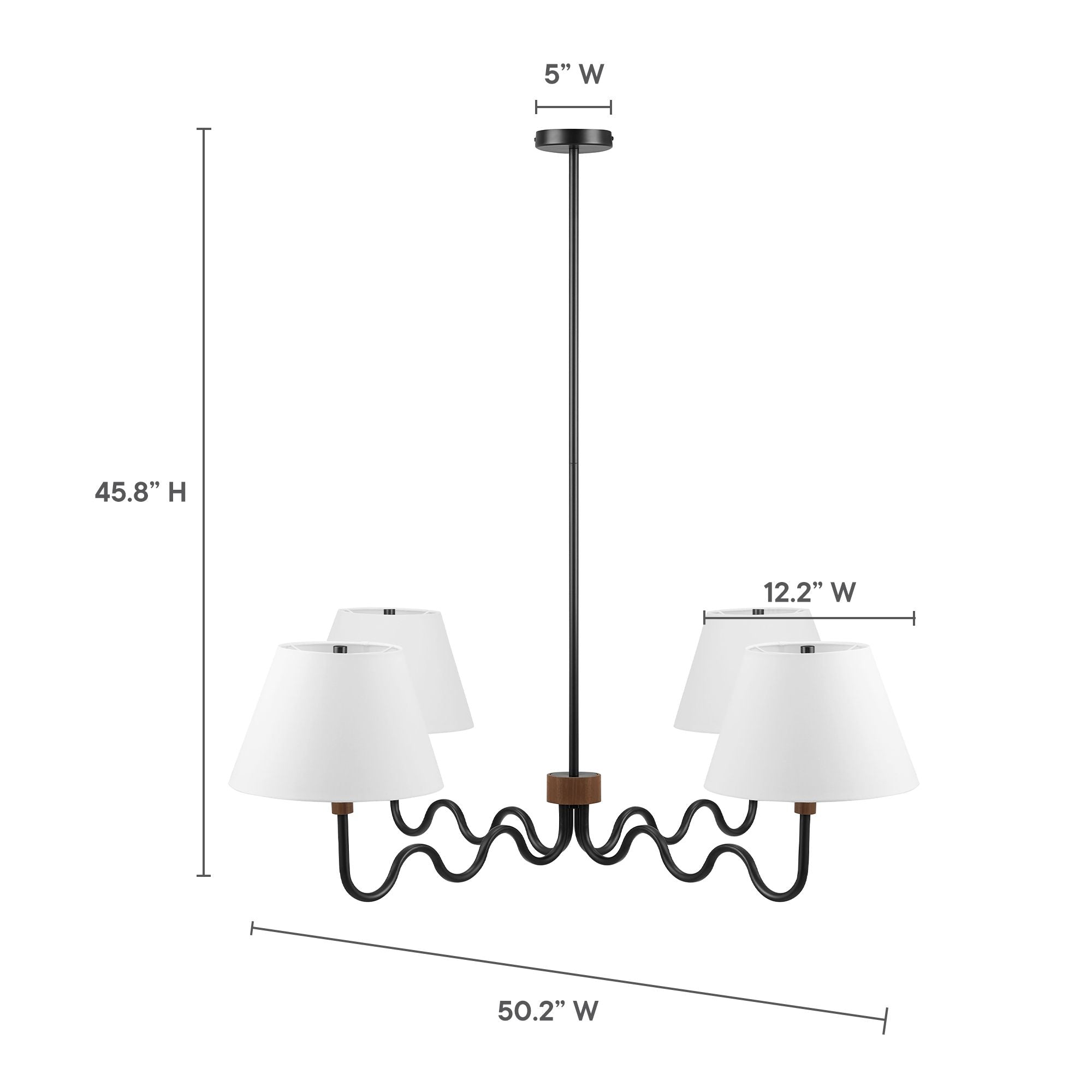 Lampe suspendue à 4 bras Sunlit Squiggle