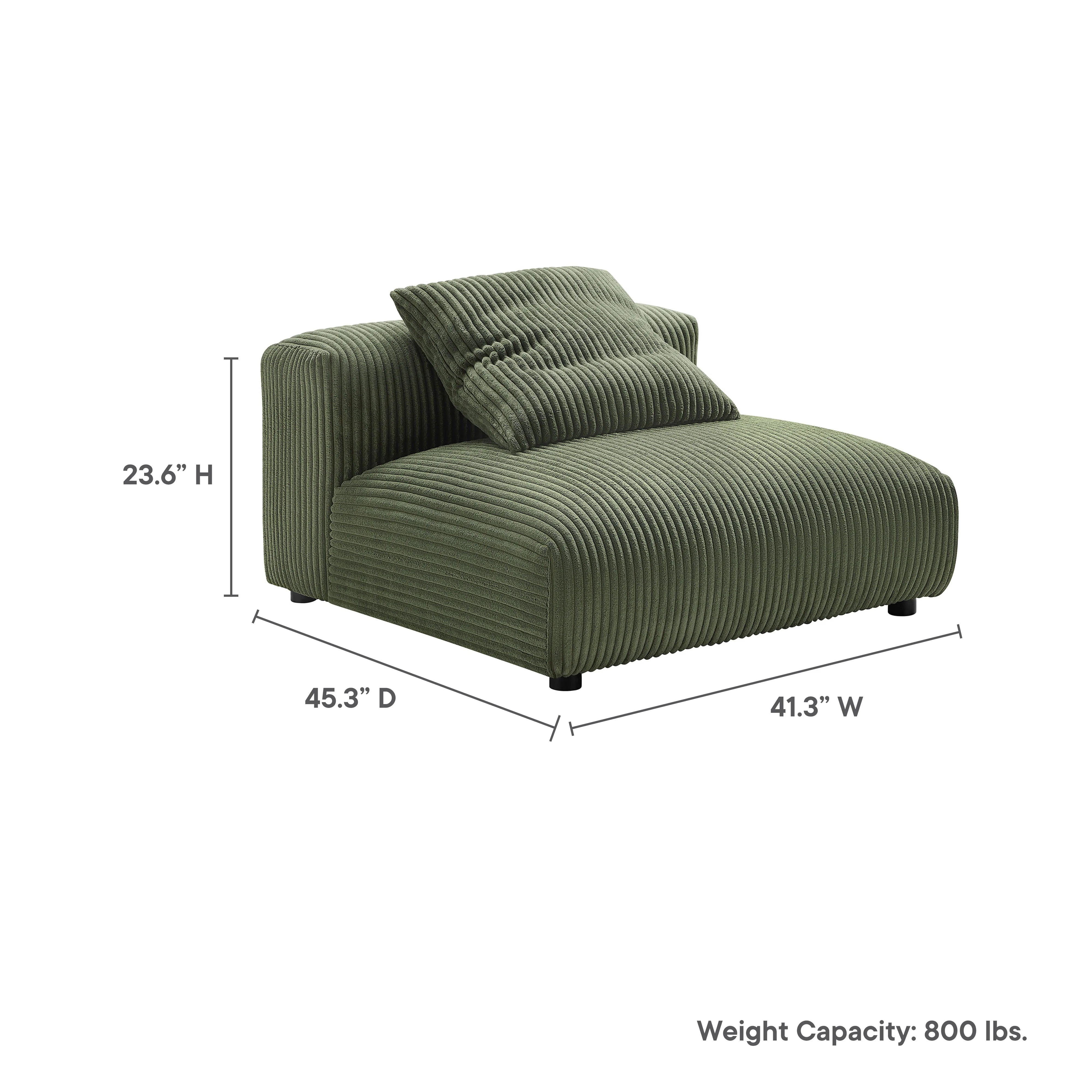 Solace Modular Corduroy Upholstered Armless Chair