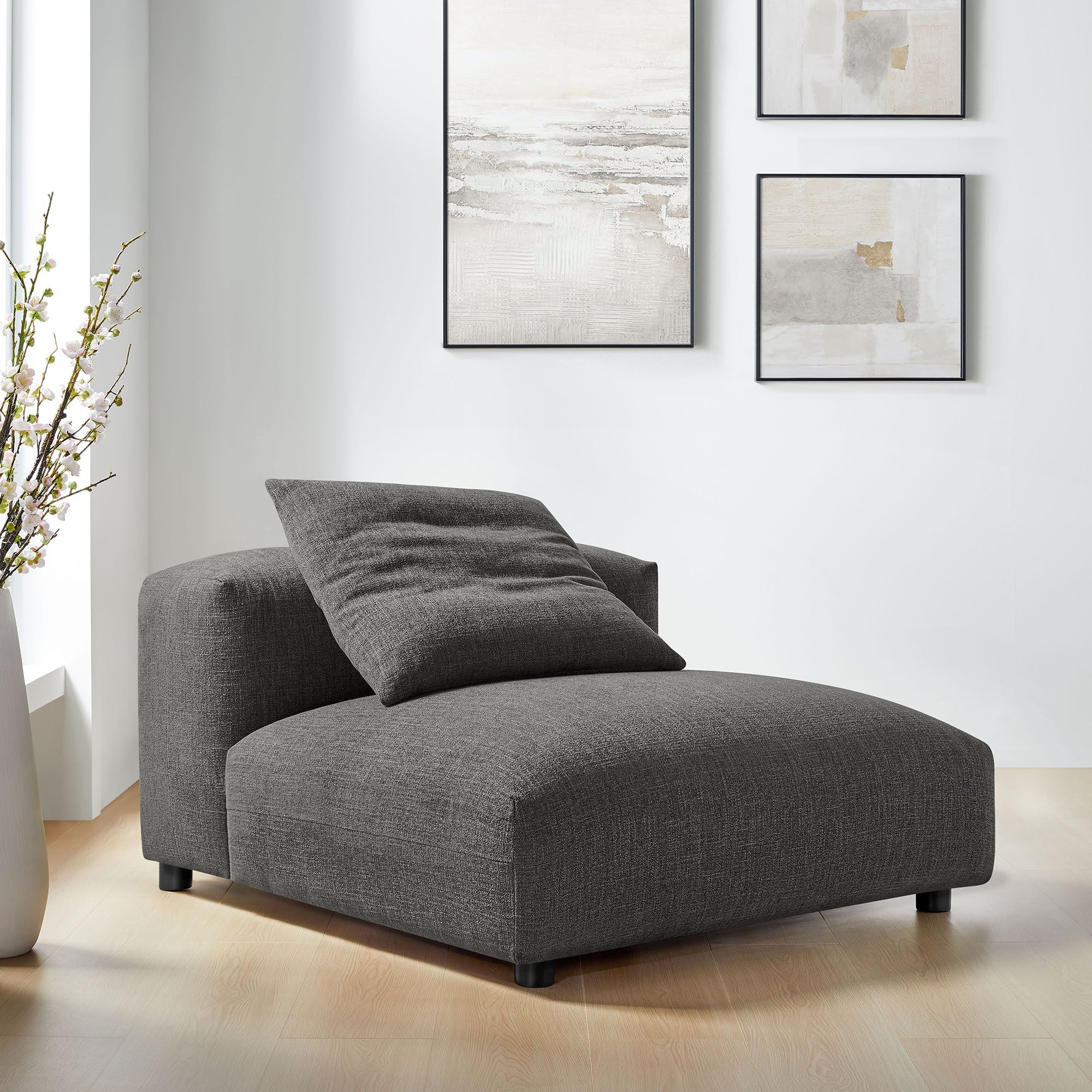 Chaise sans accoudoirs rembourrée en duvet Commix