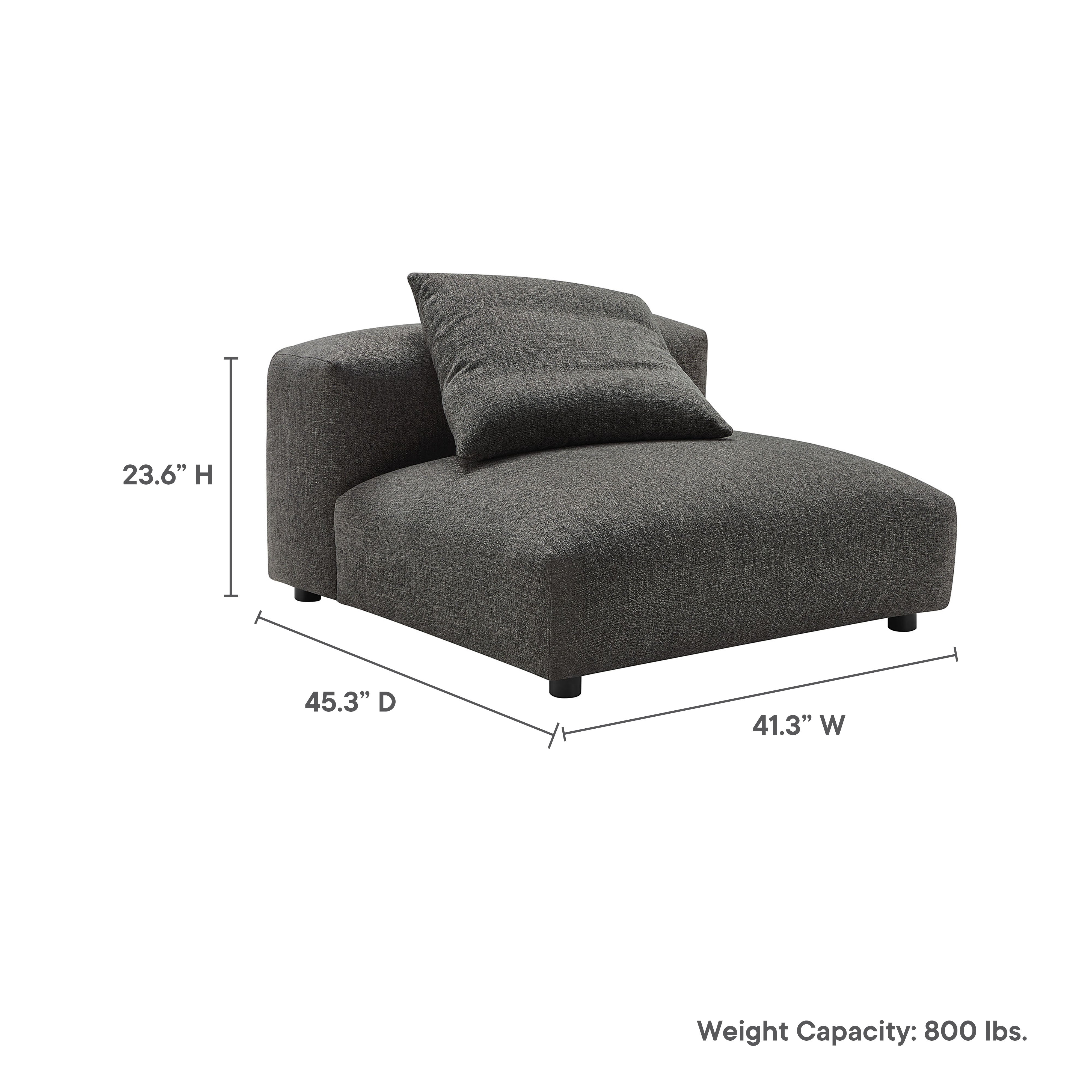 Solace Modular Upholstered Fabric Armless Chair