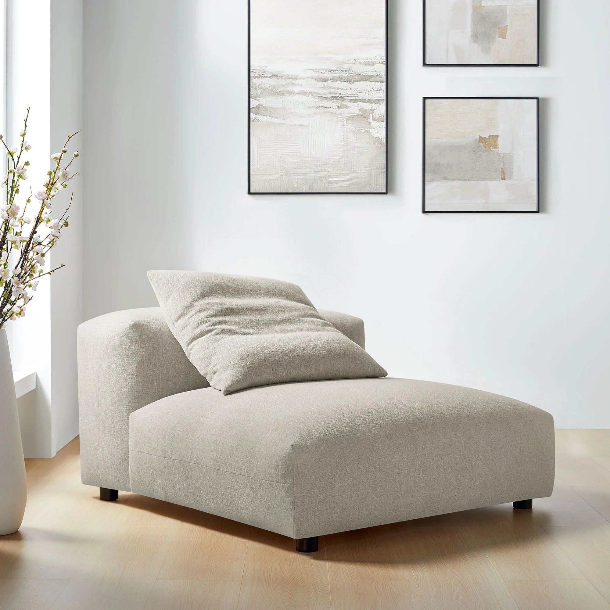 Chaise sans accoudoirs rembourrée en duvet Commix