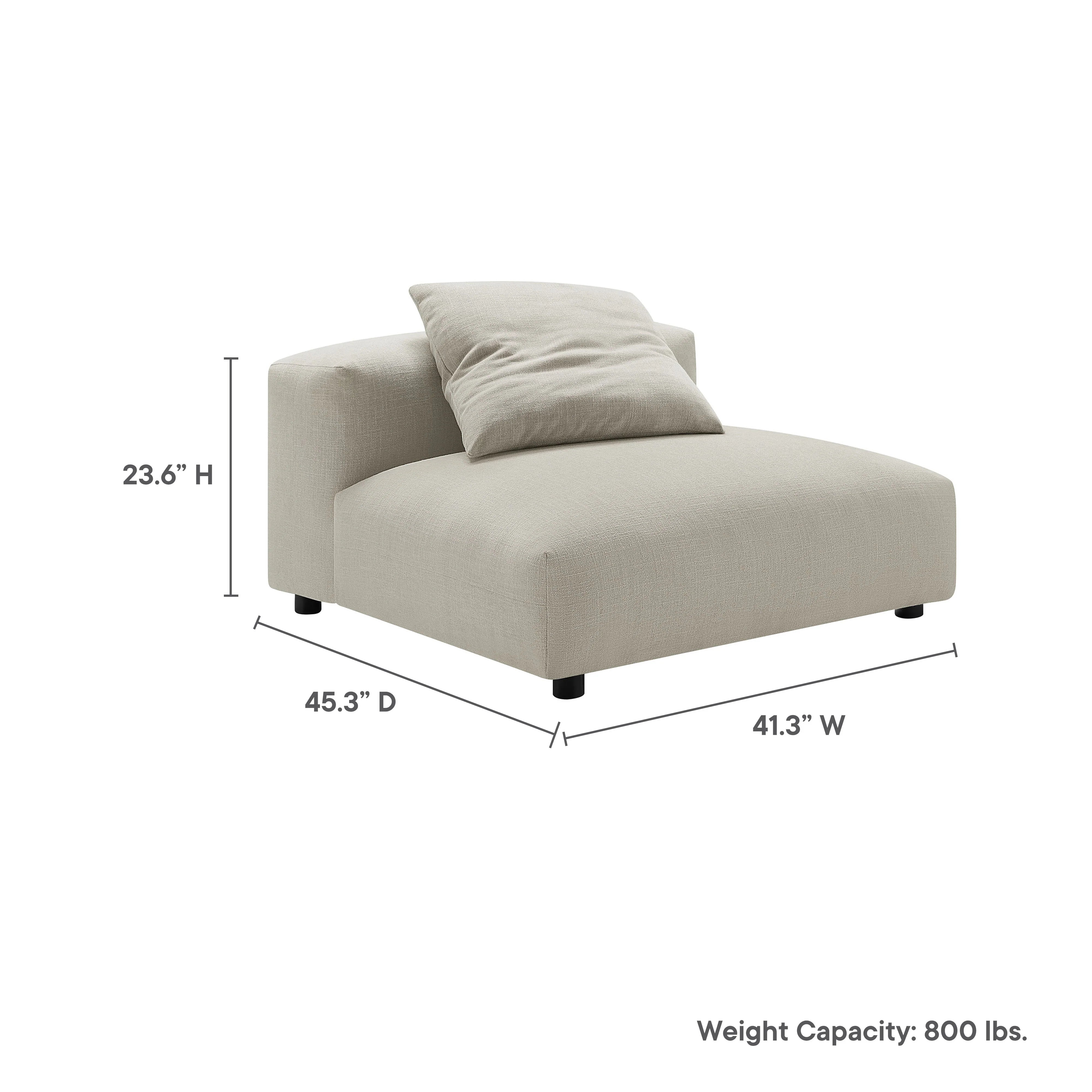 Chaise sans accoudoirs rembourrée en duvet Commix