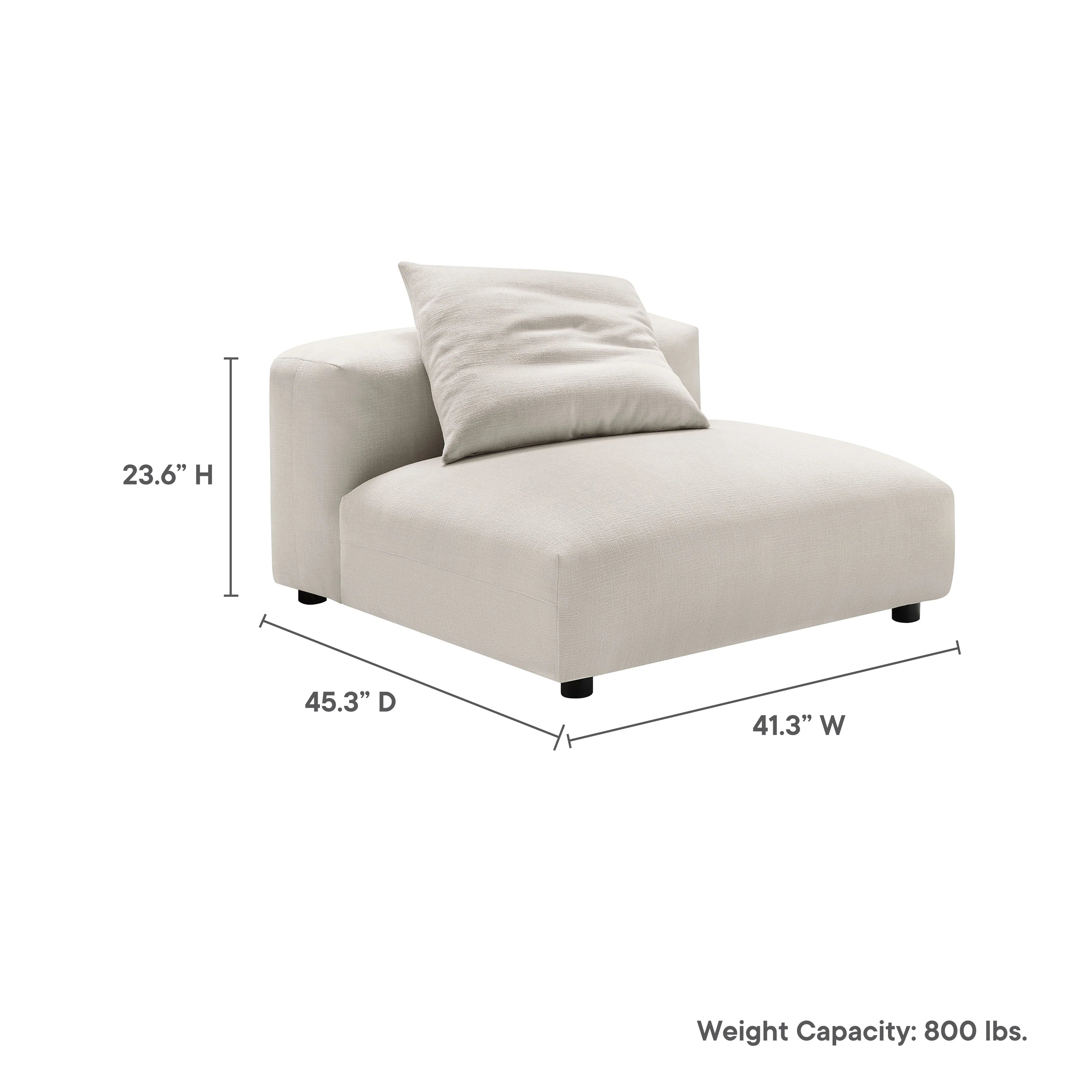 Chaise sans accoudoirs rembourrée en duvet Commix