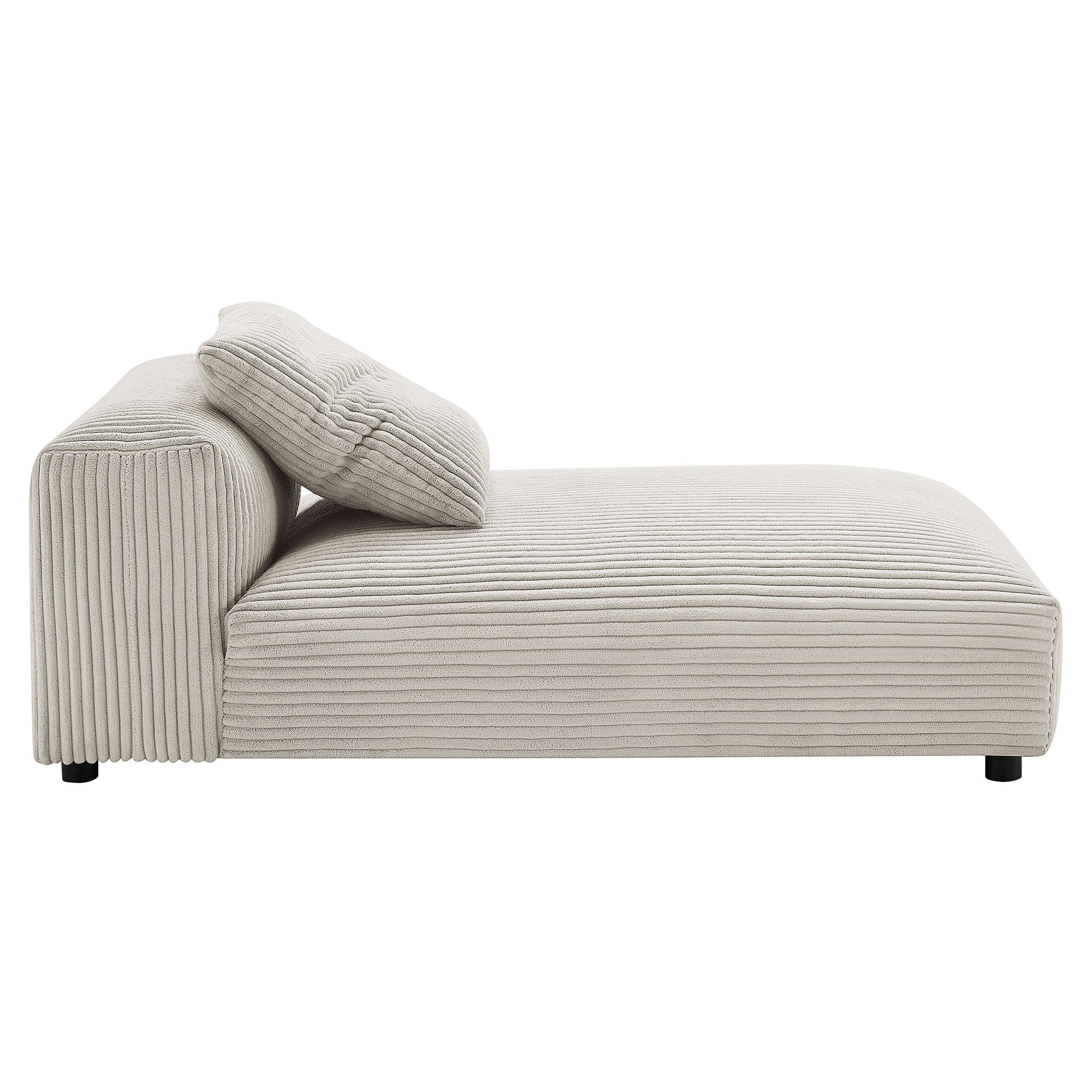 Solace Modular Corduroy Upholstered Armless Chaise Lounge