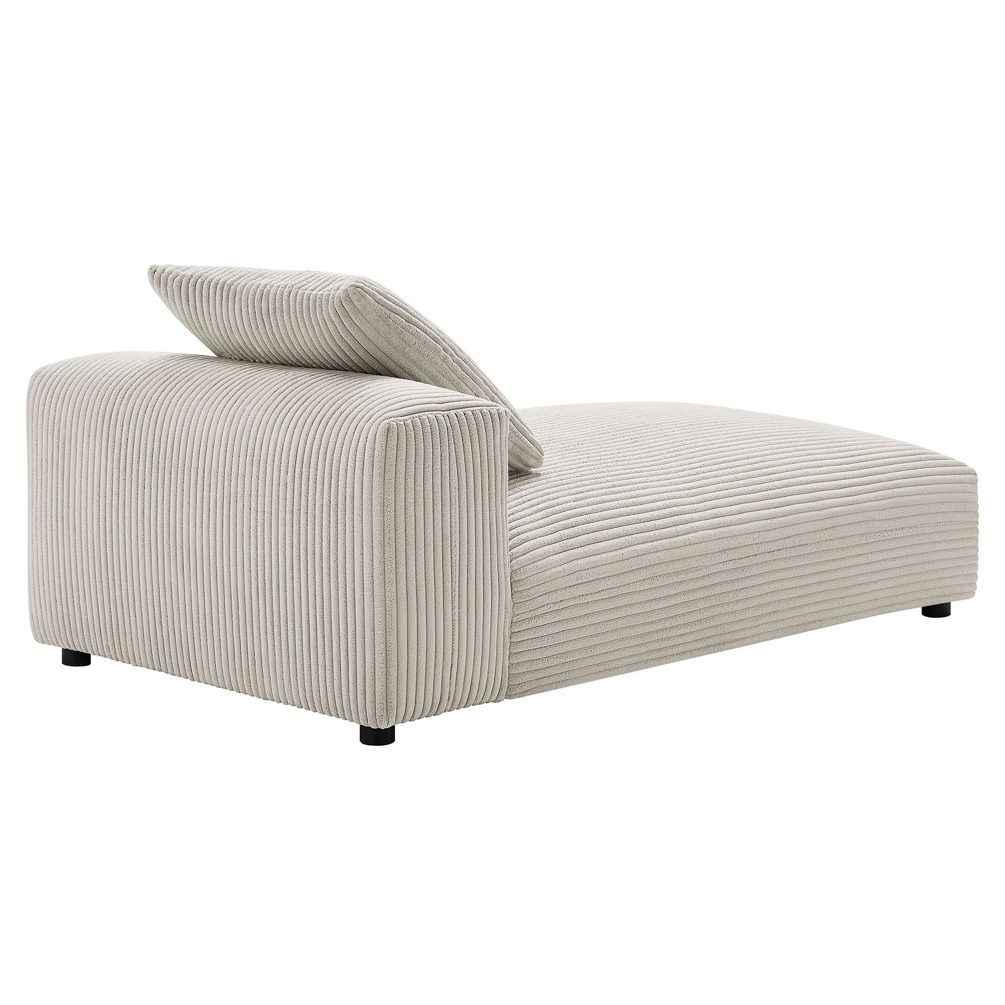 Chaise longue modulaire sans accoudoirs rembourrée en velours côtelé Solace