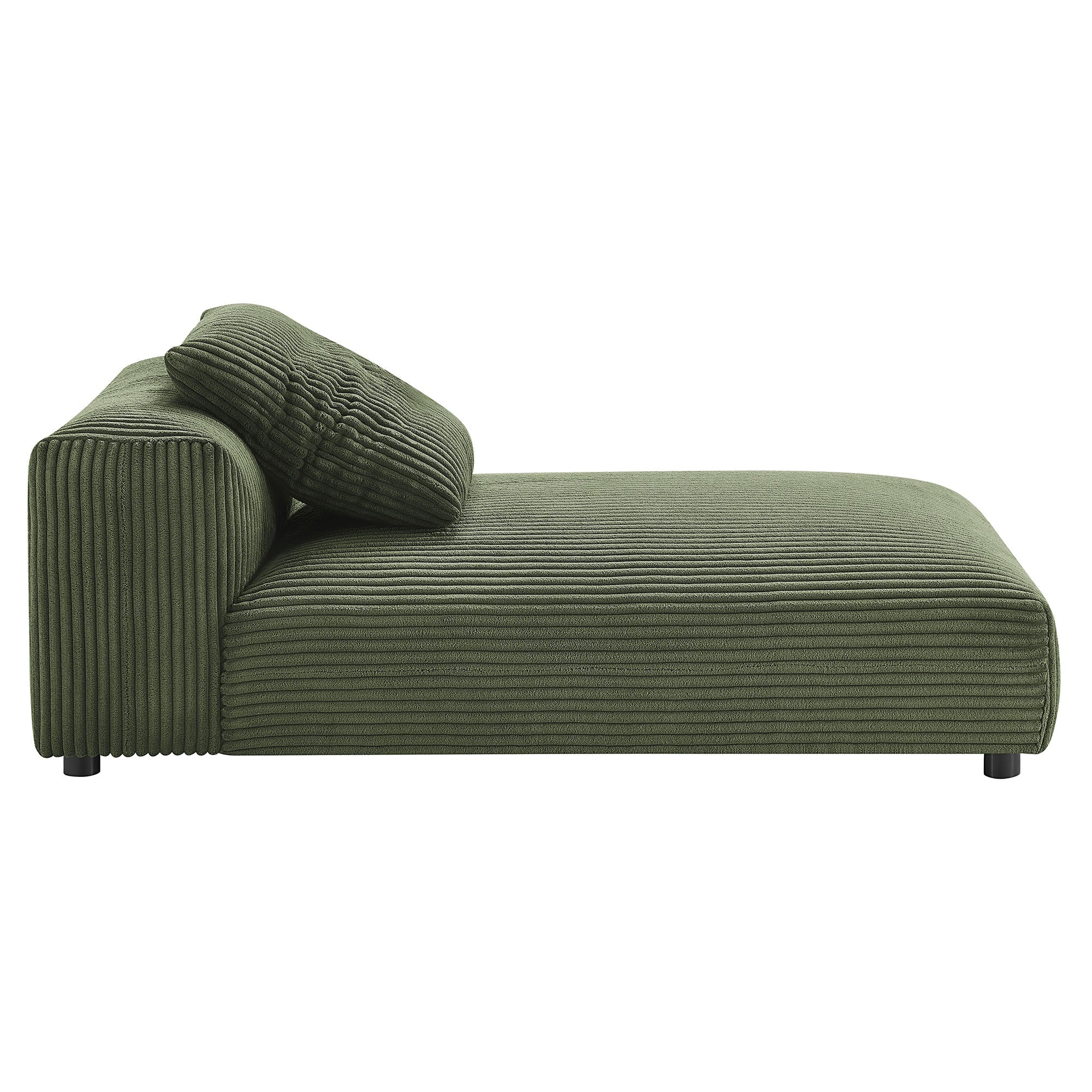 Chaise longue modulaire sans accoudoirs rembourrée en velours côtelé Solace