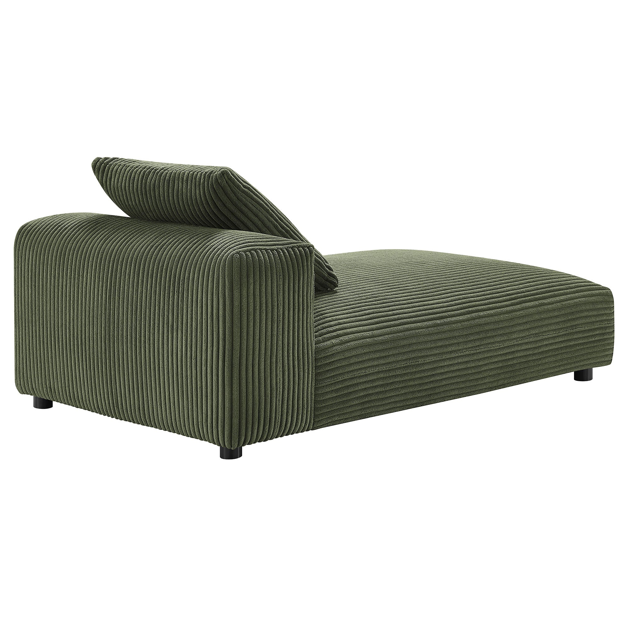 Chaise longue modulaire sans accoudoirs rembourrée en velours côtelé Solace