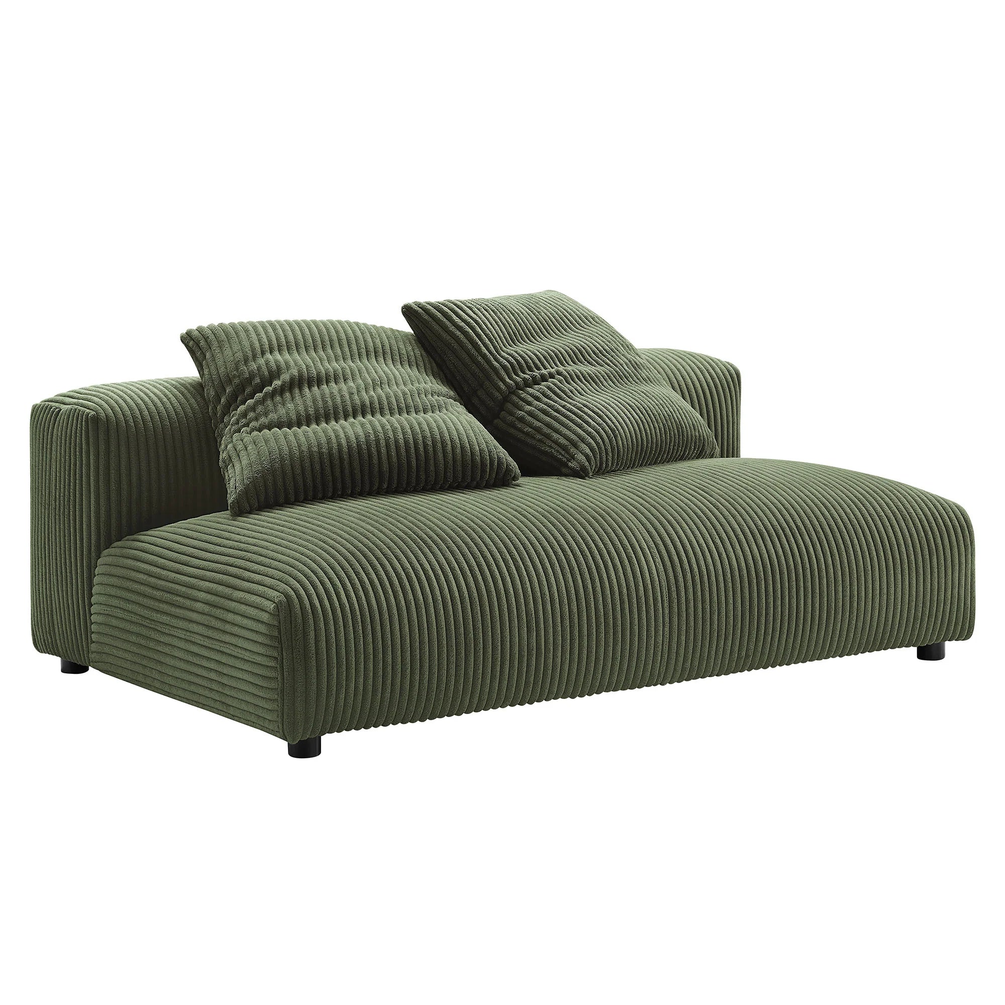 Solace 4-Piece Modular Corduroy Upholstered Sectional Sofa With Ottoman