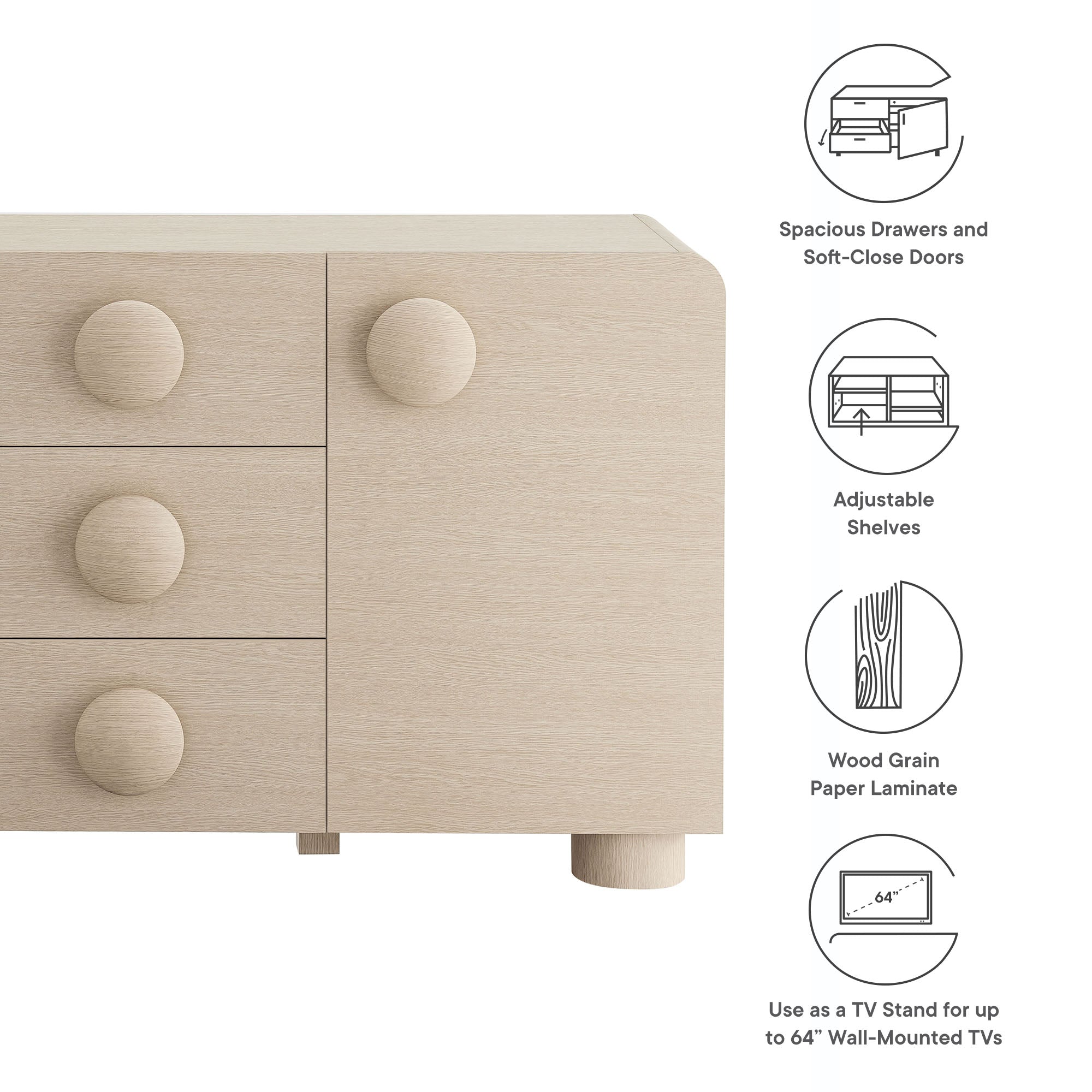 Sonnet 57" Sideboard Storage Cabinet