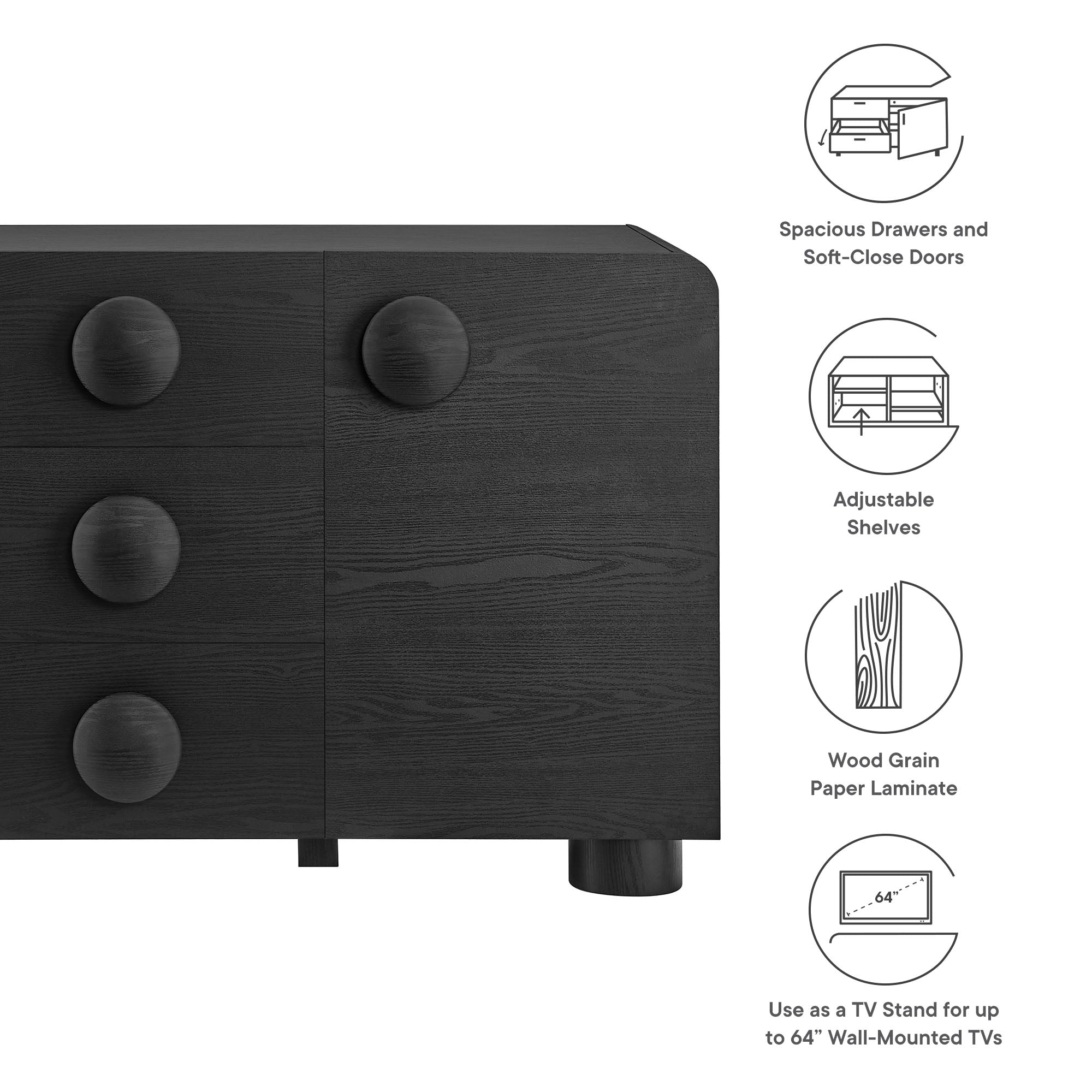 Sonnet 57" Sideboard Storage Cabinet