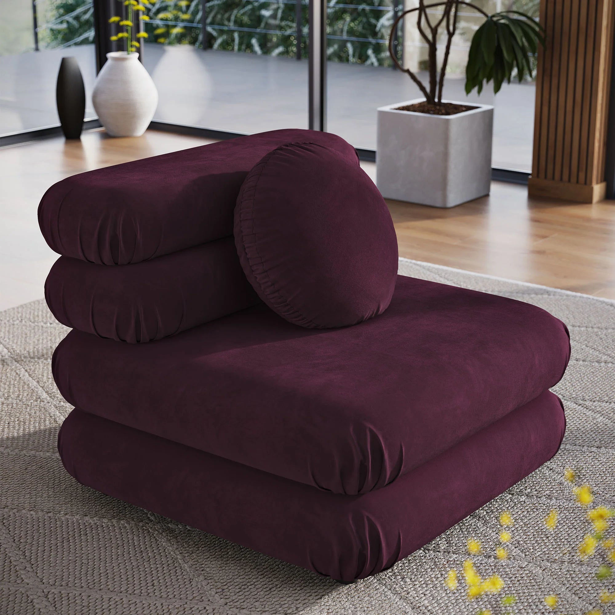 Jubilee Modular Performance Velvet Armless Chair