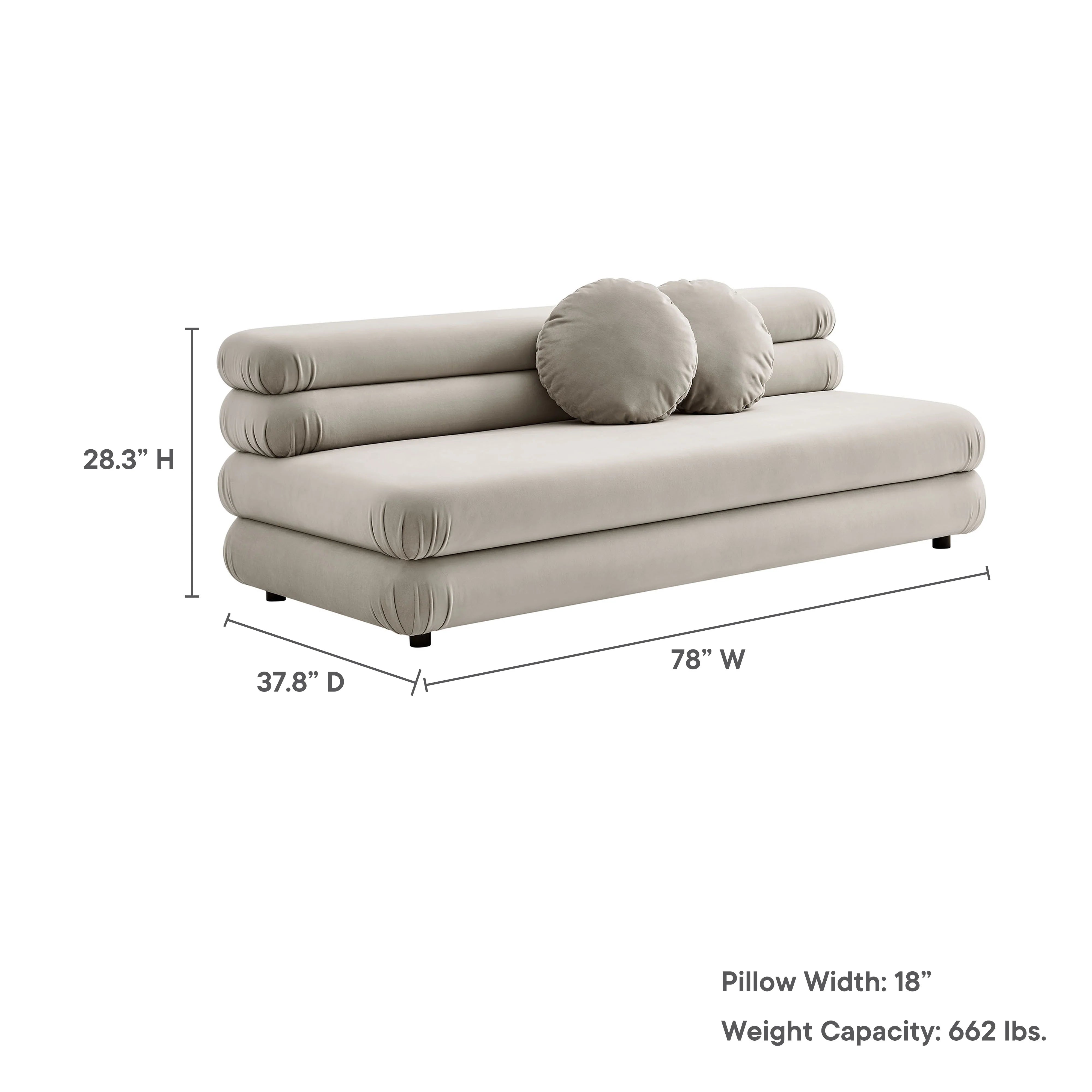 Jubilee Modular Performance Velvet Armless Loveseat