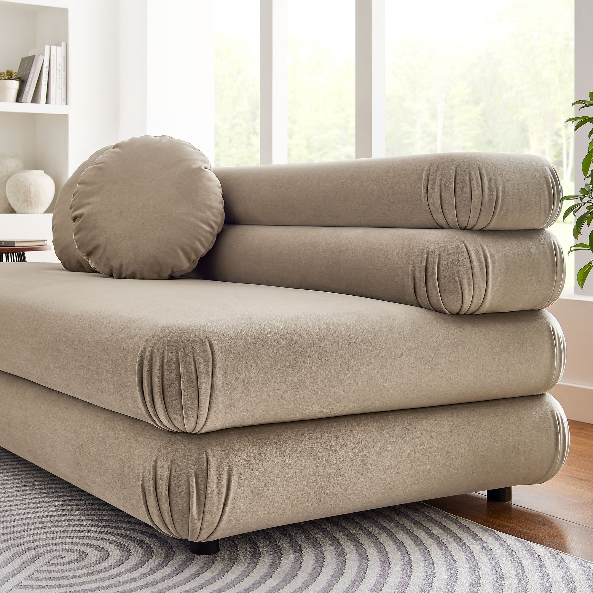 Chaise sans accoudoirs rembourrée en duvet Commix