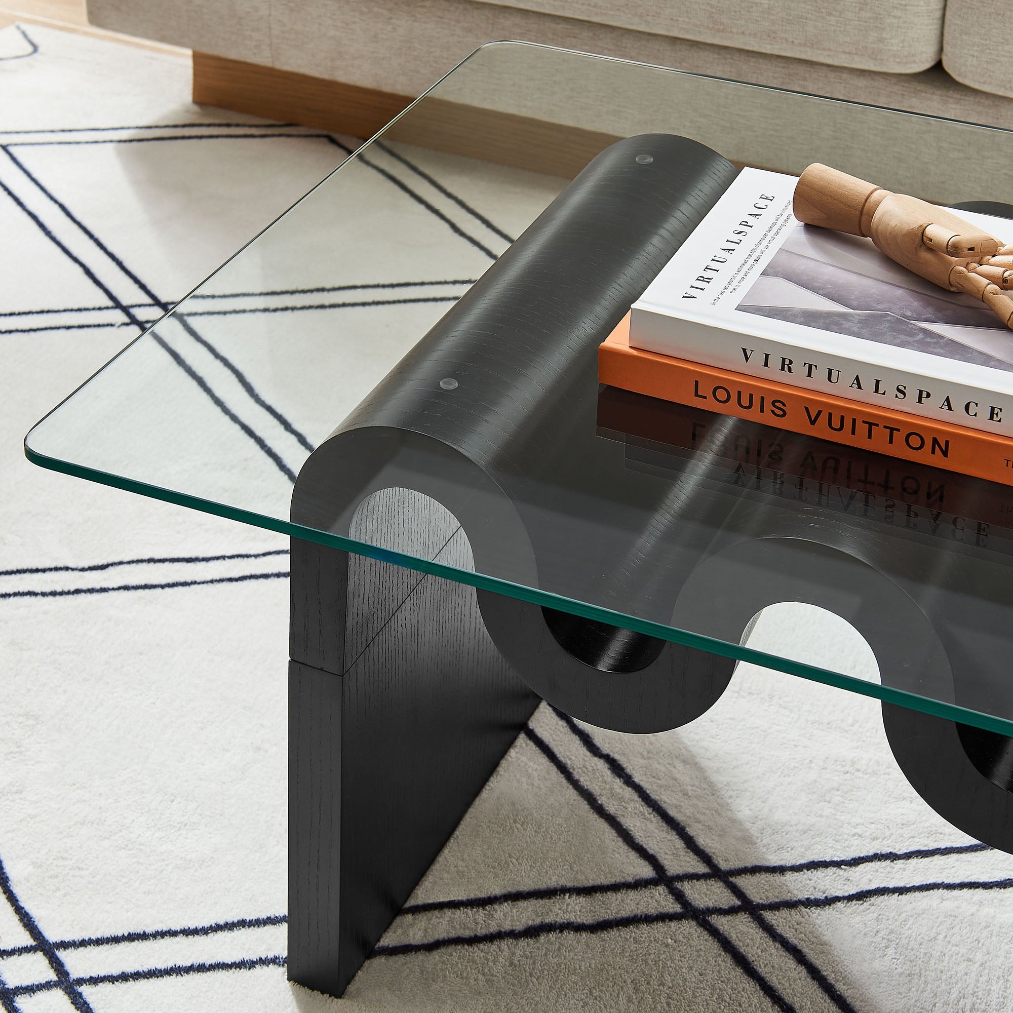 Ondine Glass Top Coffee Table